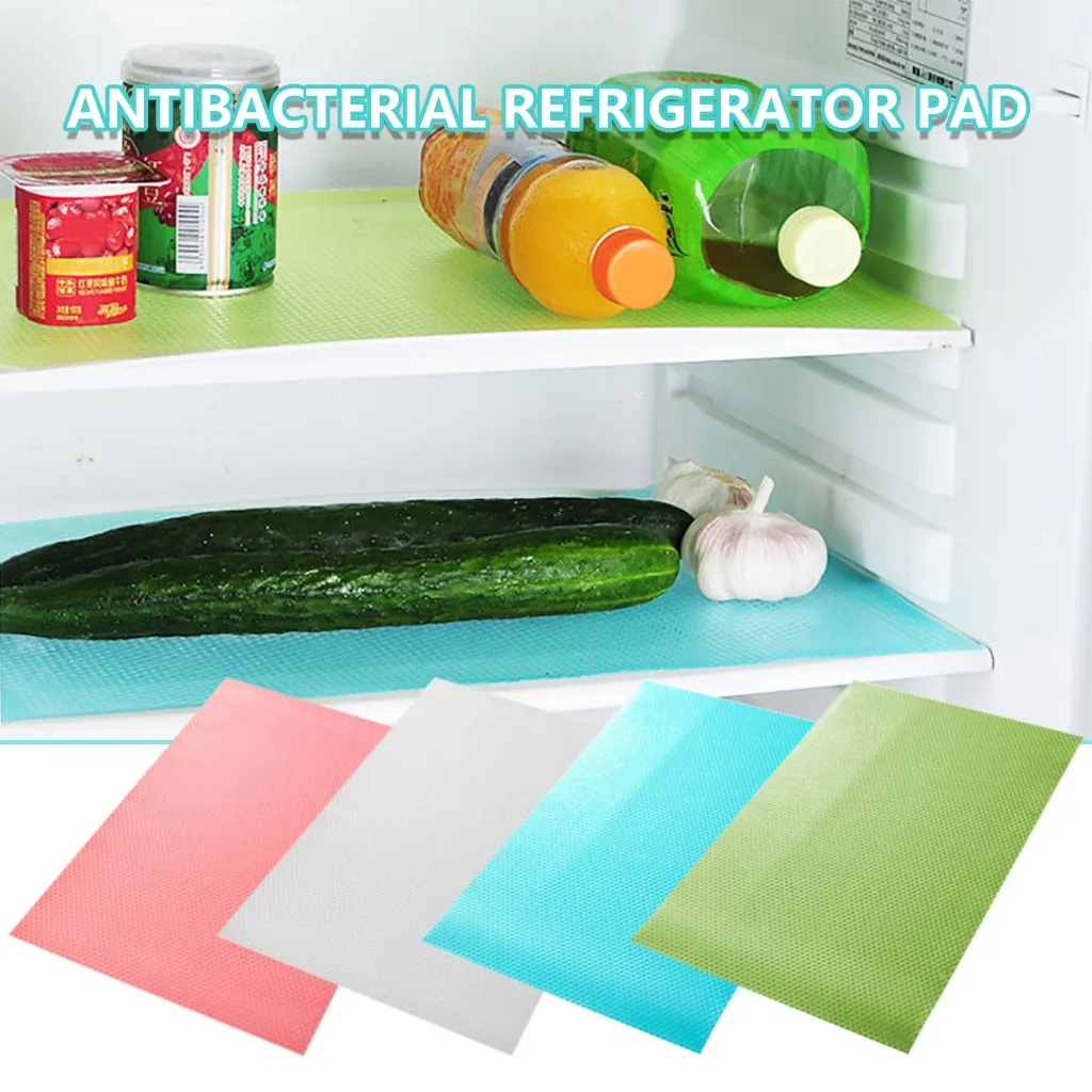 Easy Clean Kitchen Antibacterial Cabinet Pad Anti Slip Fridge Liner Mat Green 