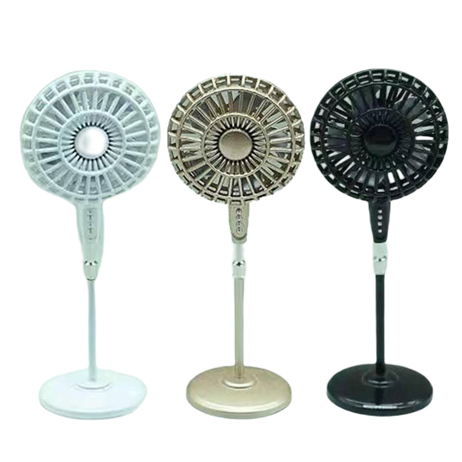 Modern Style Floor Pedestal Fan for 1:12 Dollhouse Decoration Life Scene