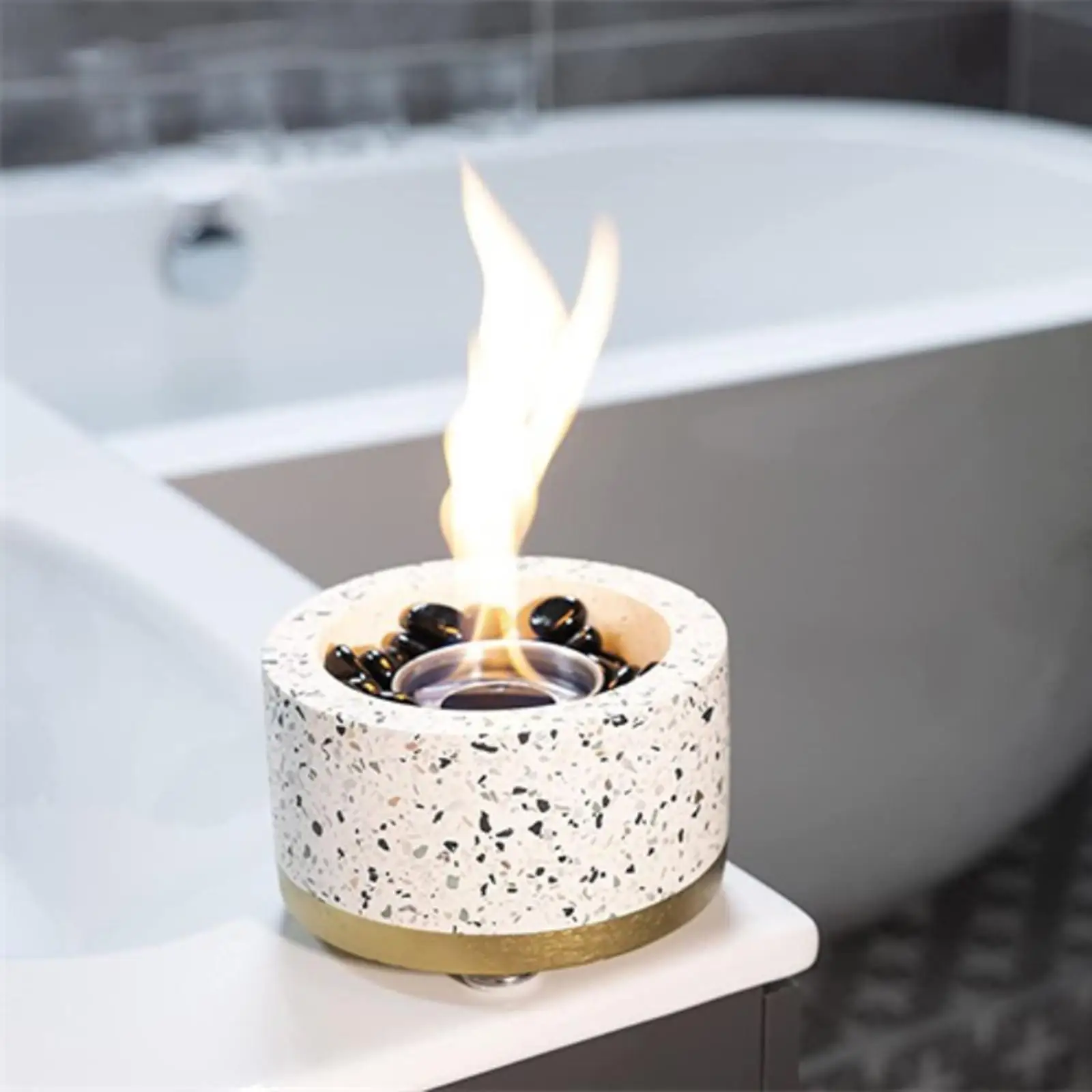 Tabletop Rubbing Alcohol Fireplace Flame Bowl for Home Decor