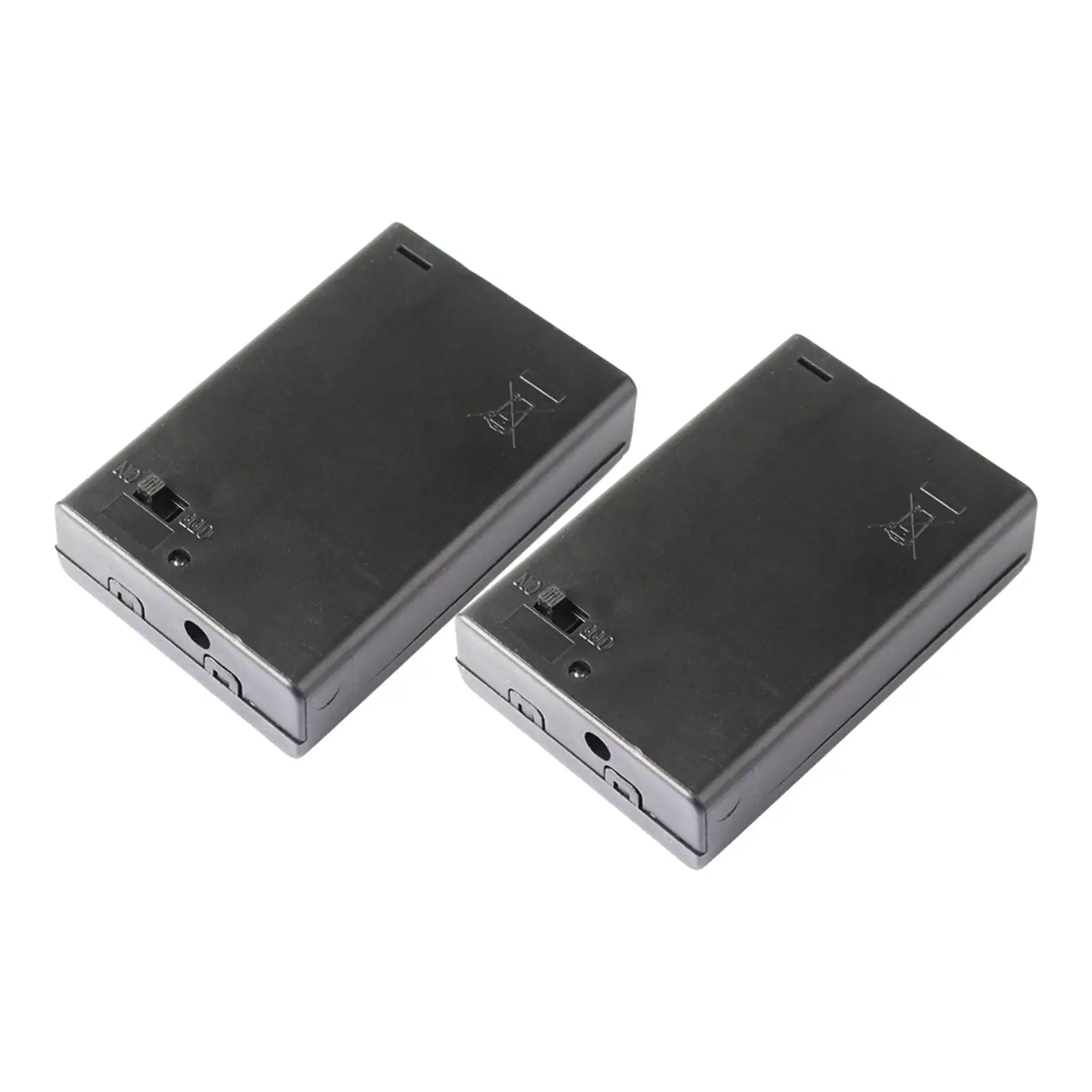 2Pcs Durable AA Battery Holder High Strength Easy Installation Storage Box with Lid Replaces Battery Base for Electronics Toys