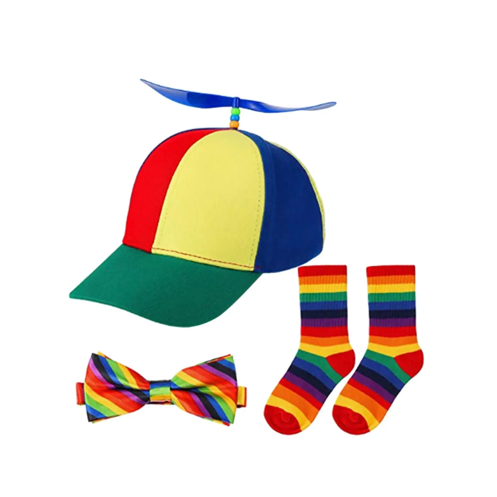 Child Baseball Hat Set Party Favors Gift Kids Costume Kids hat Socks Bow Tie for Kids Fancy Dress Boys Camping Girls