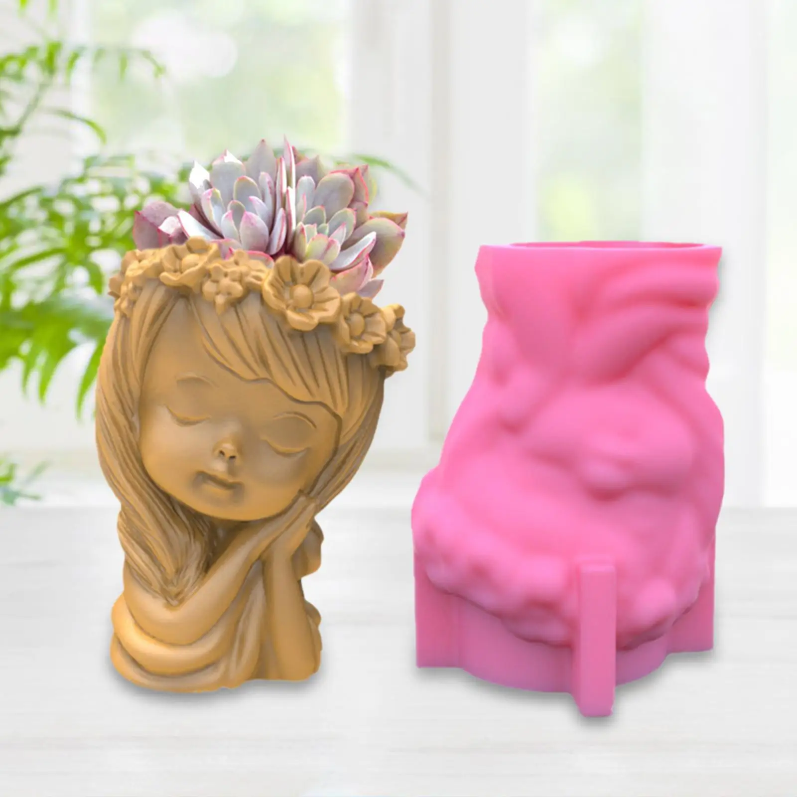 3D Silicone Mold Resin Casting Flower Pot Mould DIY Concrete Vase Pen Holder
