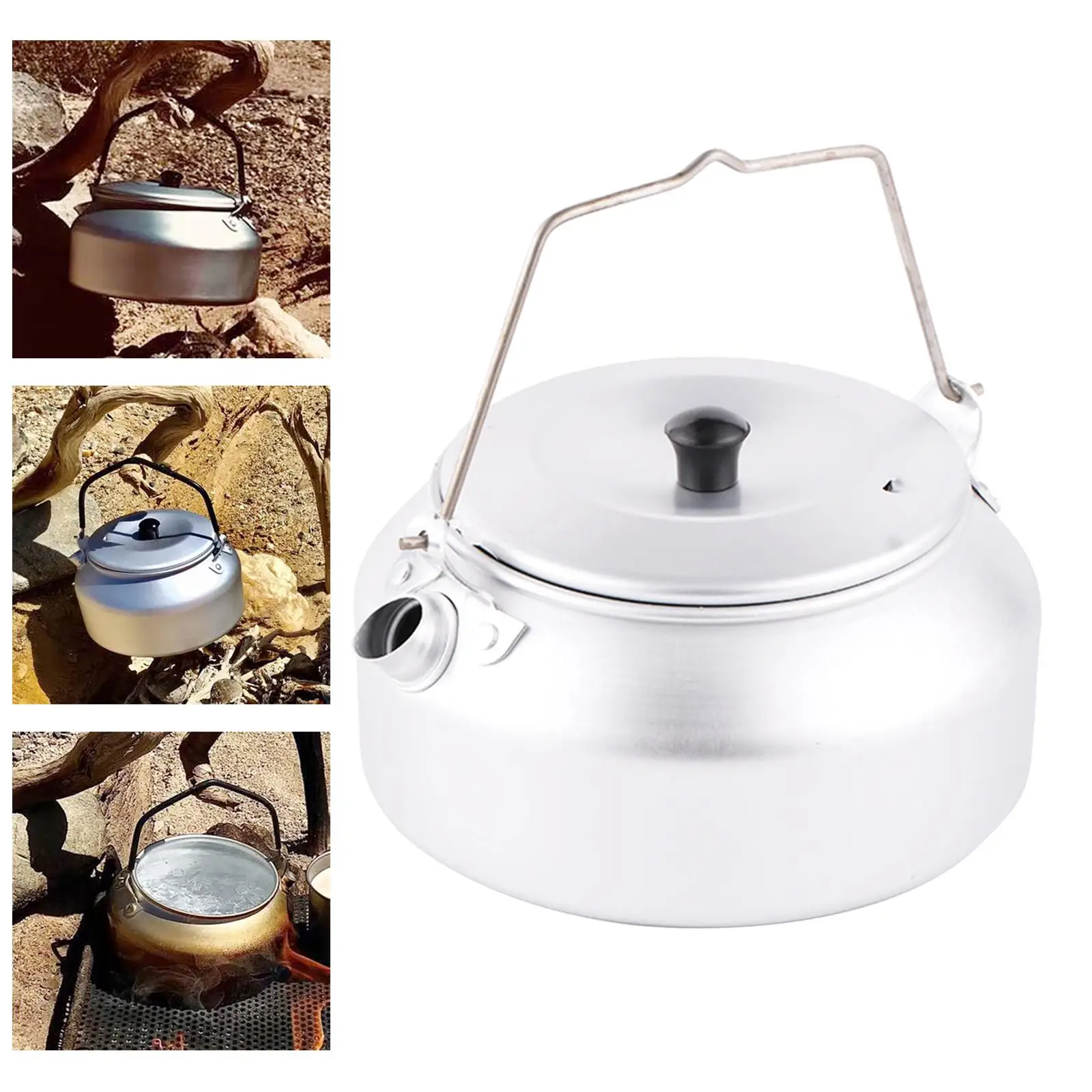 0.8L Outdoor Camping Hiking Water Kettle  Pot Folding Handle
