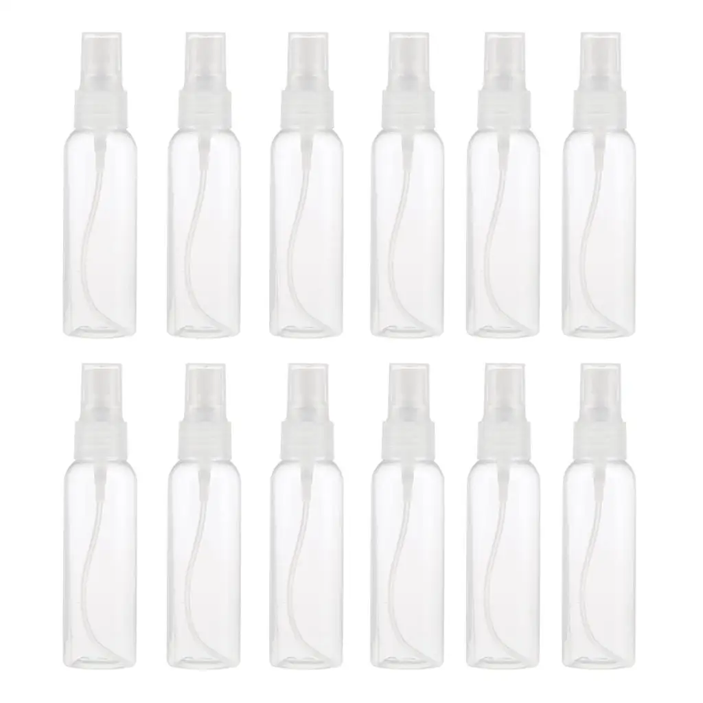12PCS 60ML Transparant Empty Makeup Spray Bottle, Liquid Perfume Mist Refillable for Travel