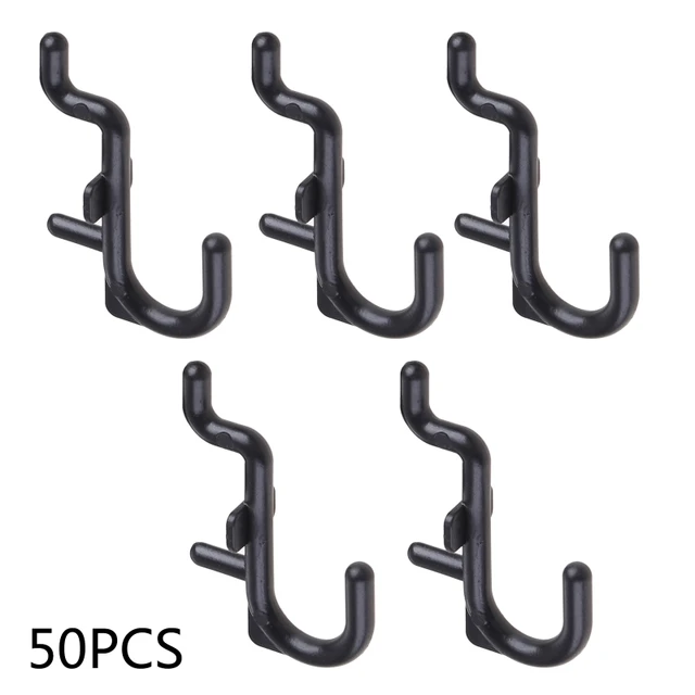 50 Pcs/100 Pcs Black Pegboard J Hooks Heavy Duty Plastic J Shape Peg Hook  Peg Board Tool Wear-resistant - AliExpress