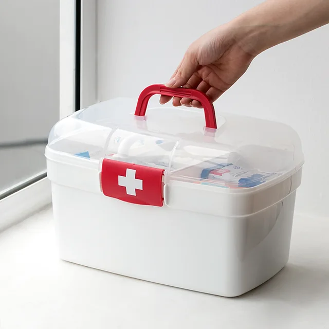 Large Capacity Medicine Organizer Storage Container Family First Aid Chest  Portable Emergency Kit Box - AliExpress