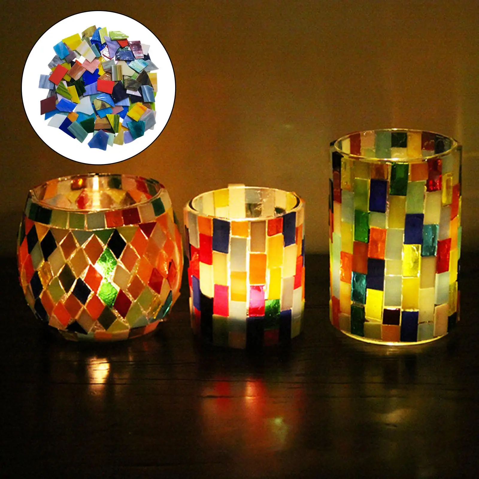 Puzzle Glass Mosaic Tiles Pieces for Crafts Flowerpots Stepping Stones Home Decors Mosaic Projects