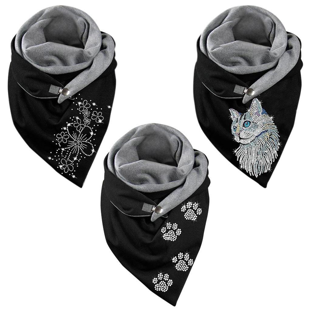 Women`s  Vintage Style Lightweight Soft  Head Wrap Shawl Printing Fashion  Triangle Neckerchief Scarf for Winter, Girl