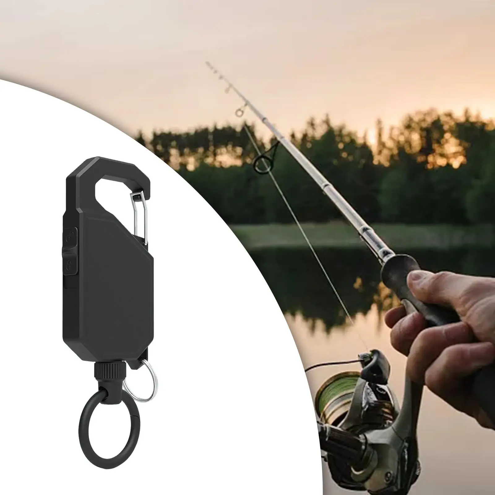 Fly Fishing Zinger Lanyard with Carabiner Retractor Tool Retractable Badge Holder for Camping