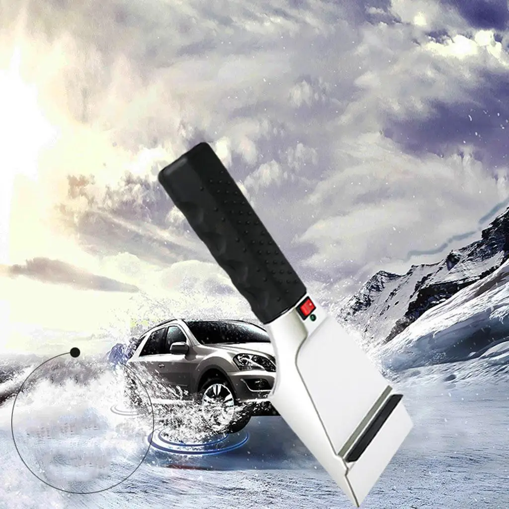 Heated Snow Ice Scraper Low Temperature Resistance Easy Operation High Strength Multifunctional Non-Slip Handle for Auto Window