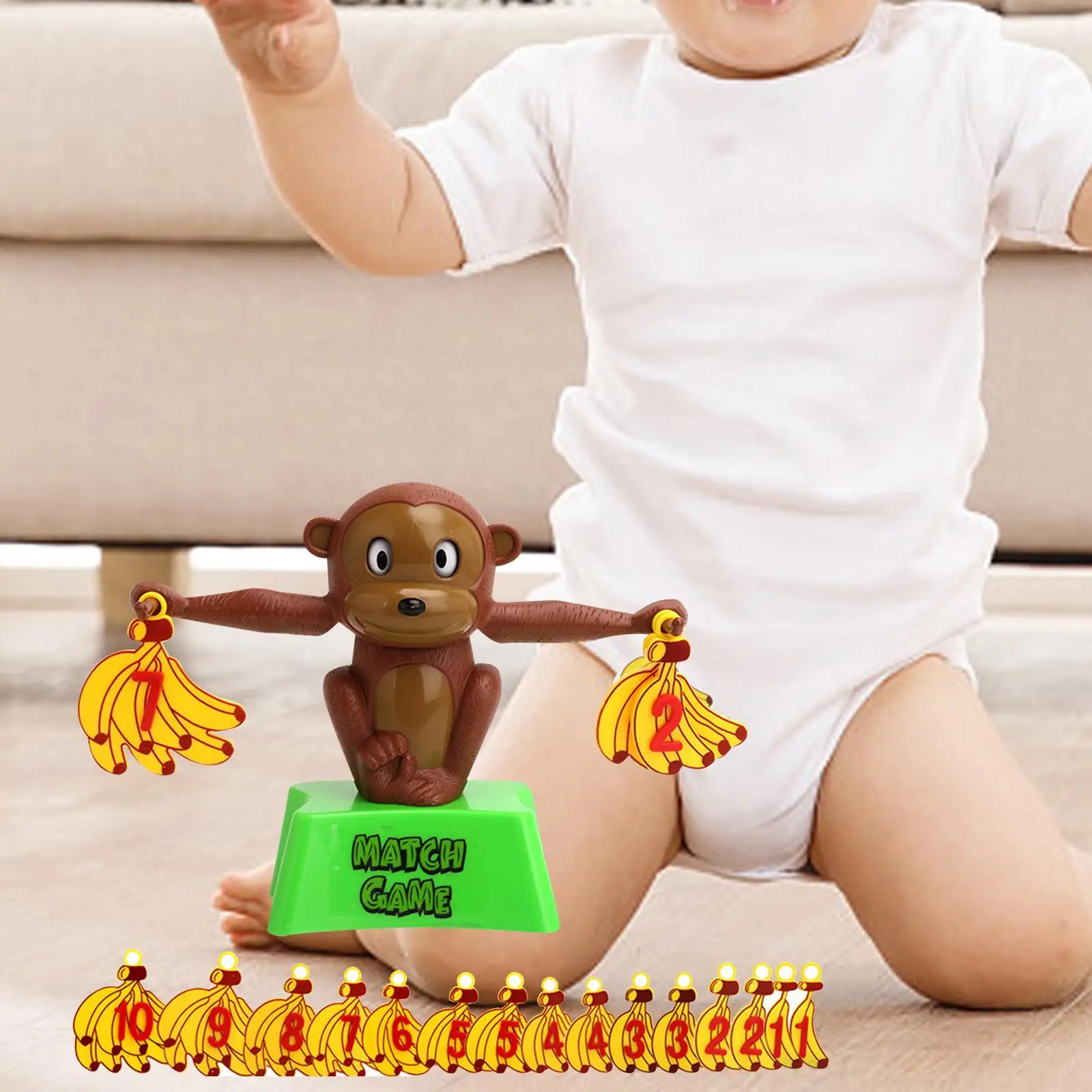 Number Learning Toy Early Learning Addition Subtraction Stem Monkey Balance Counting Toys for Interaction Gift Cooperation Props
