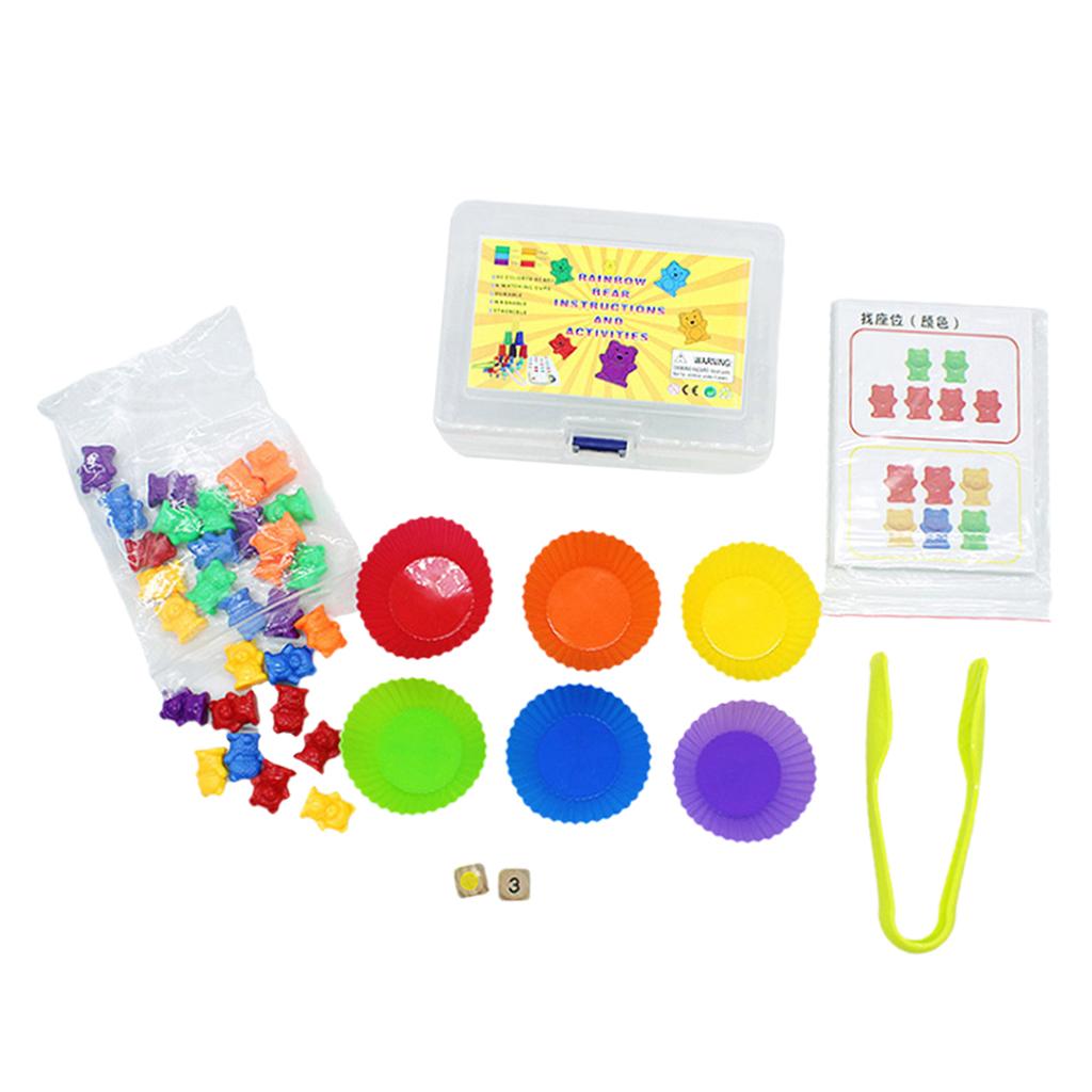 Preschool Kids Children Counting Bears Kit  Toy for 3 4 5 Ages Baby