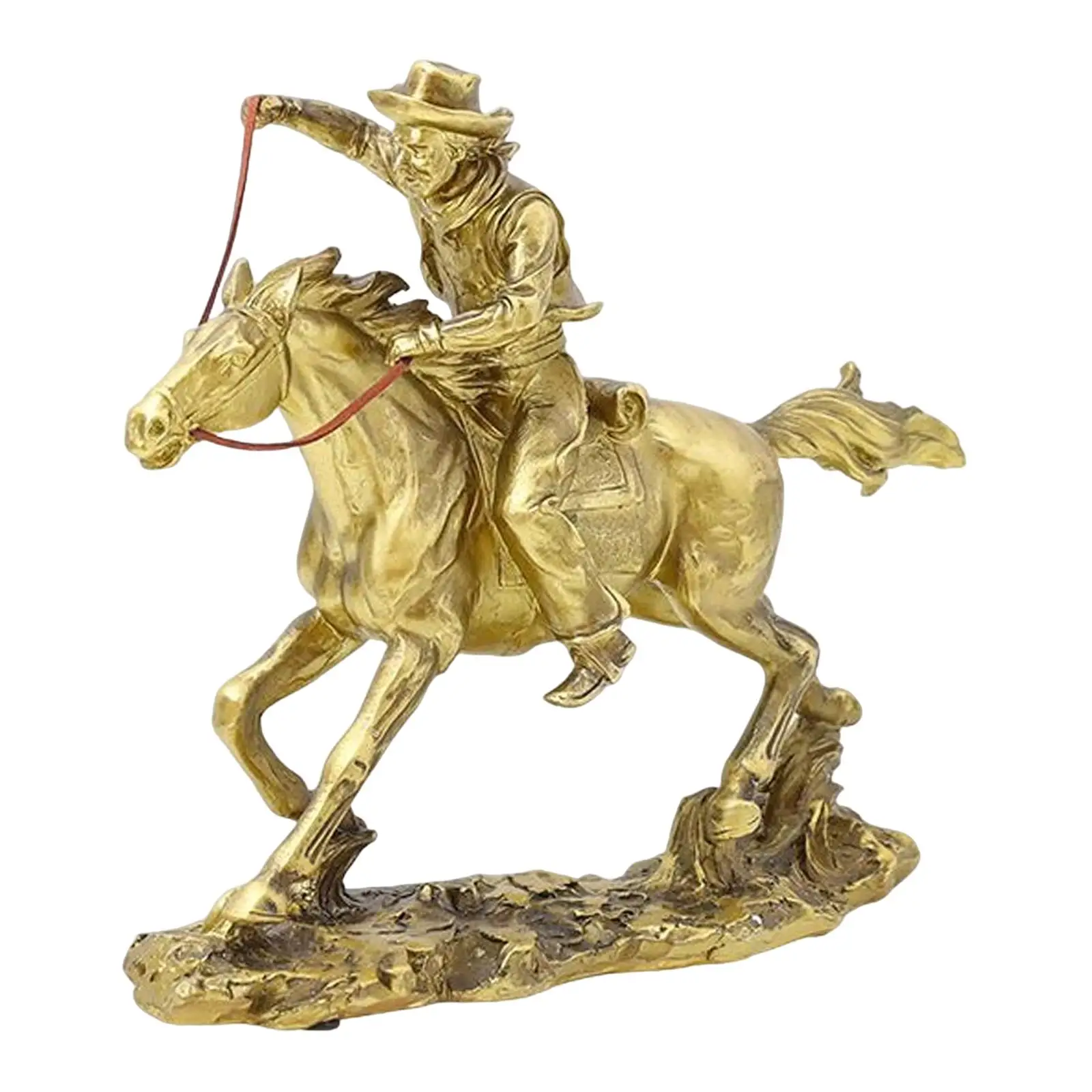 Horse Riding Statuette Sculpture Ornaments Animal Figure Statue for Shelf TV