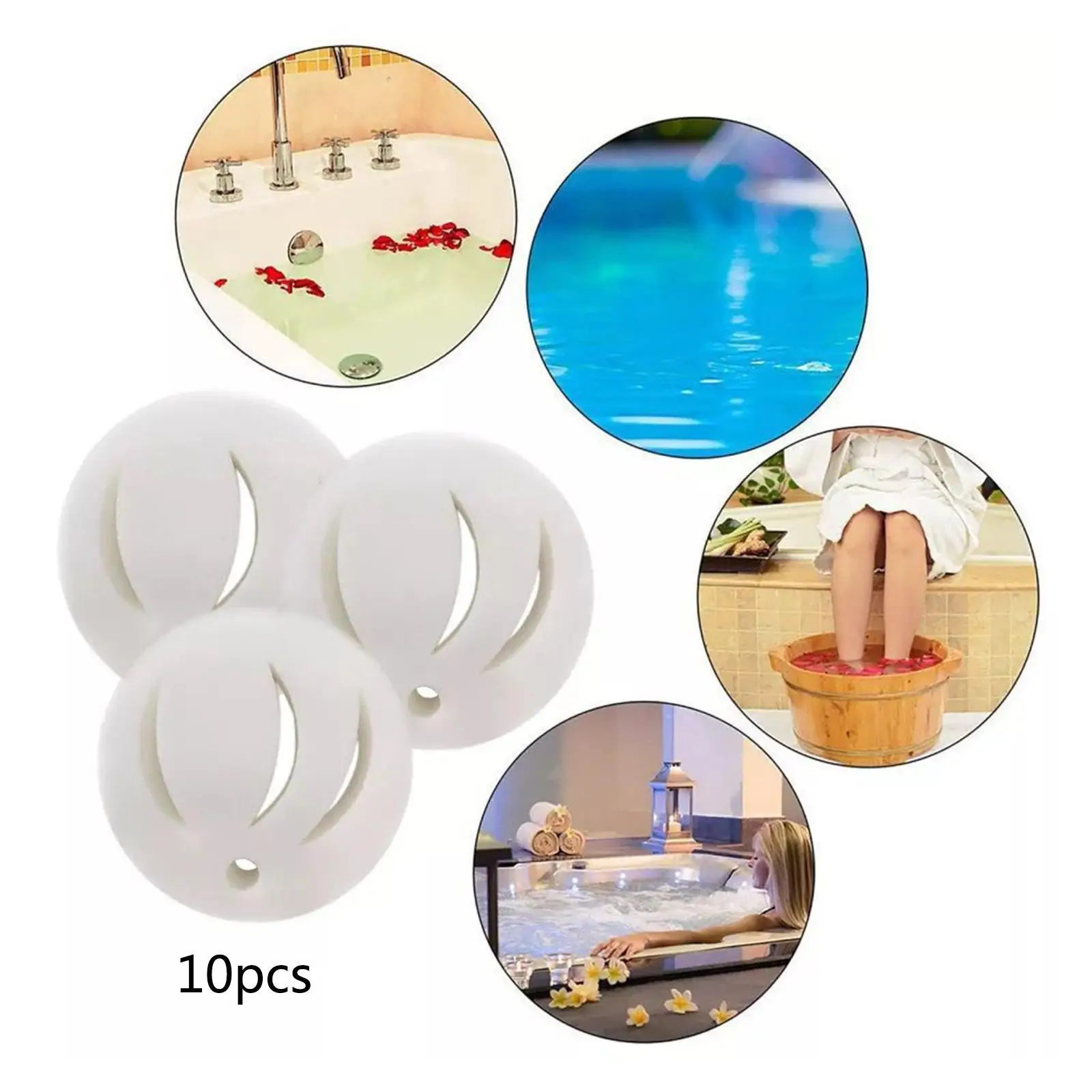 10/16Pcs Oil Absorbing Sponge Swimming Pool Hot Tub and Spa Round  Absorb Sludge Dirt and Scum Maintenance Kit and Accessories