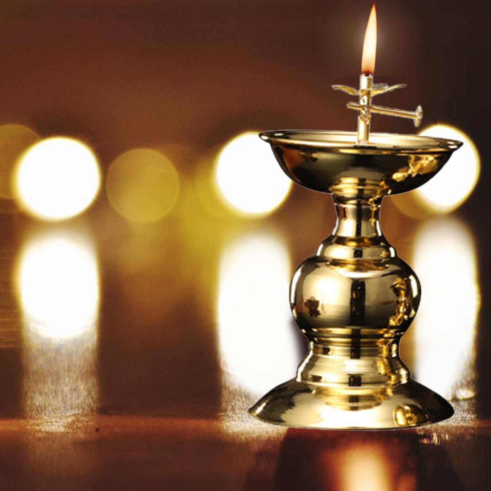 Alloy Ghee Lamp Holder Candle Holder Butter Lamp Holder for Dining Table Bedroom Decor