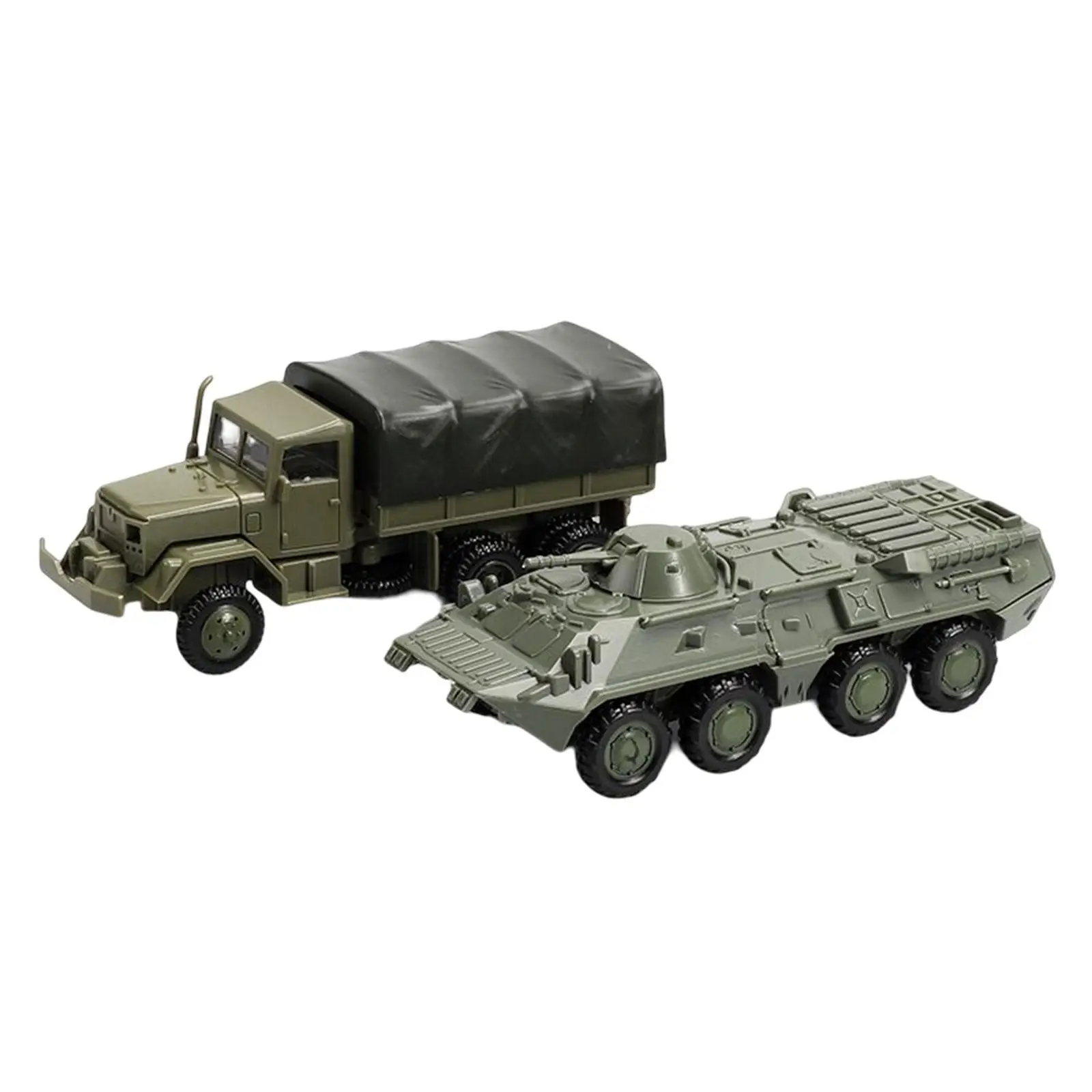 2Pcs 1/72 Assembly Model Toy Car Vehicle Model Toys for Role Play Outdoor
