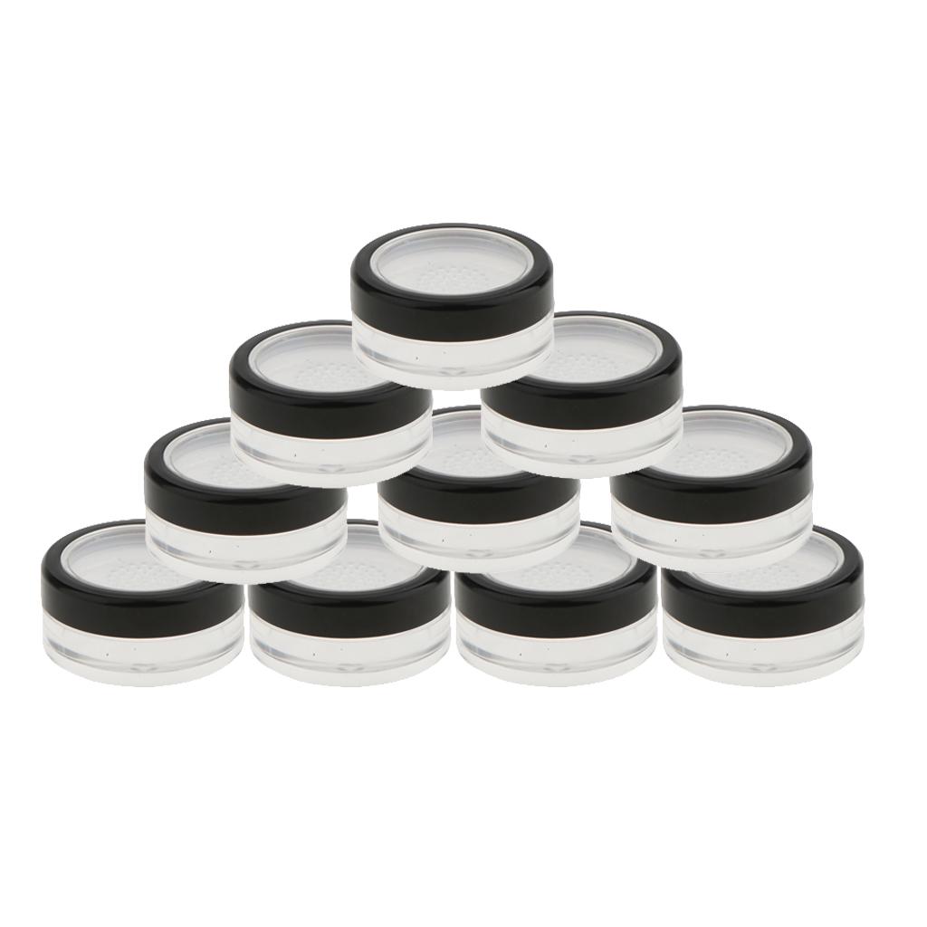 Loose   Makeup Container Case Kit, Refillable 12 Boxes  Jar Pot with Sifter 10g