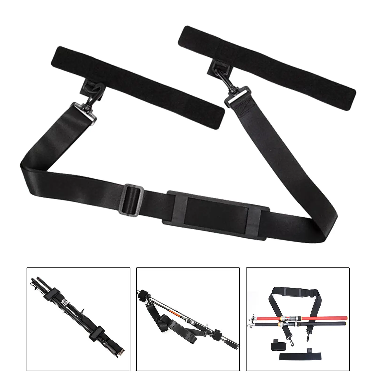 Fishing Poles Holder Strap Rod Shoulder Belt Carrying Outdoor Fishing Accessories Carrier Durable for Freshwater Saltwater