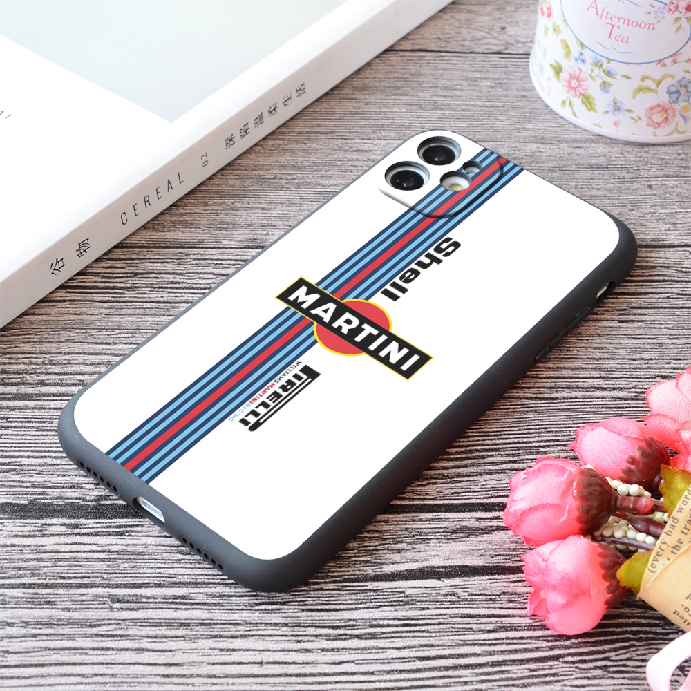 motorola one 5g ace phone case Martini Pattern Print Soft Silicone Matt iPhone Case For Apple 11 Pro Max Series Carbon Fiber Racing Stripes No7 No23 70 F1 moto g stylus 5g case