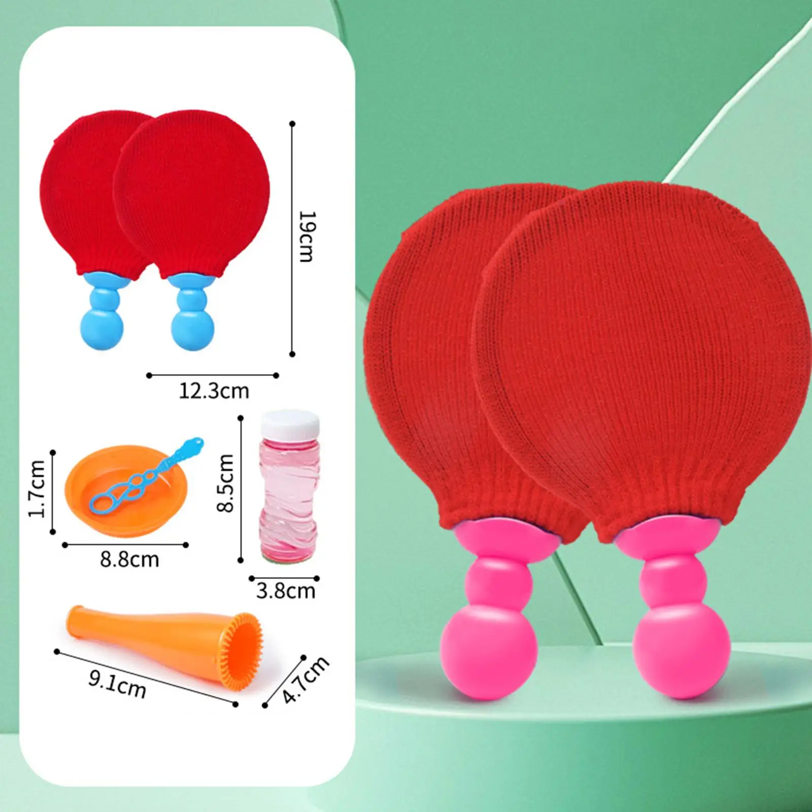 Toss and Catch Bubble Game Table Tennis Toy with Racket Exercise Toy for Backyard Party Activities Beach Toys Lawn Child
