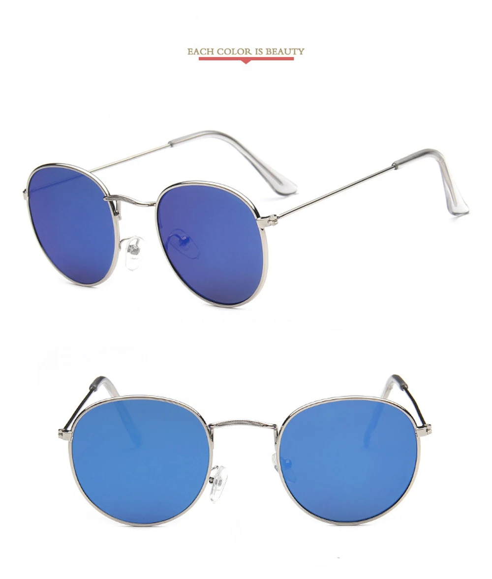 Vintage verspiegelte Sonnenbrille Herren und Damen Retro Sonnenbrille mit Metallrahmen Outdoor-Mode Brillen – Detail 15