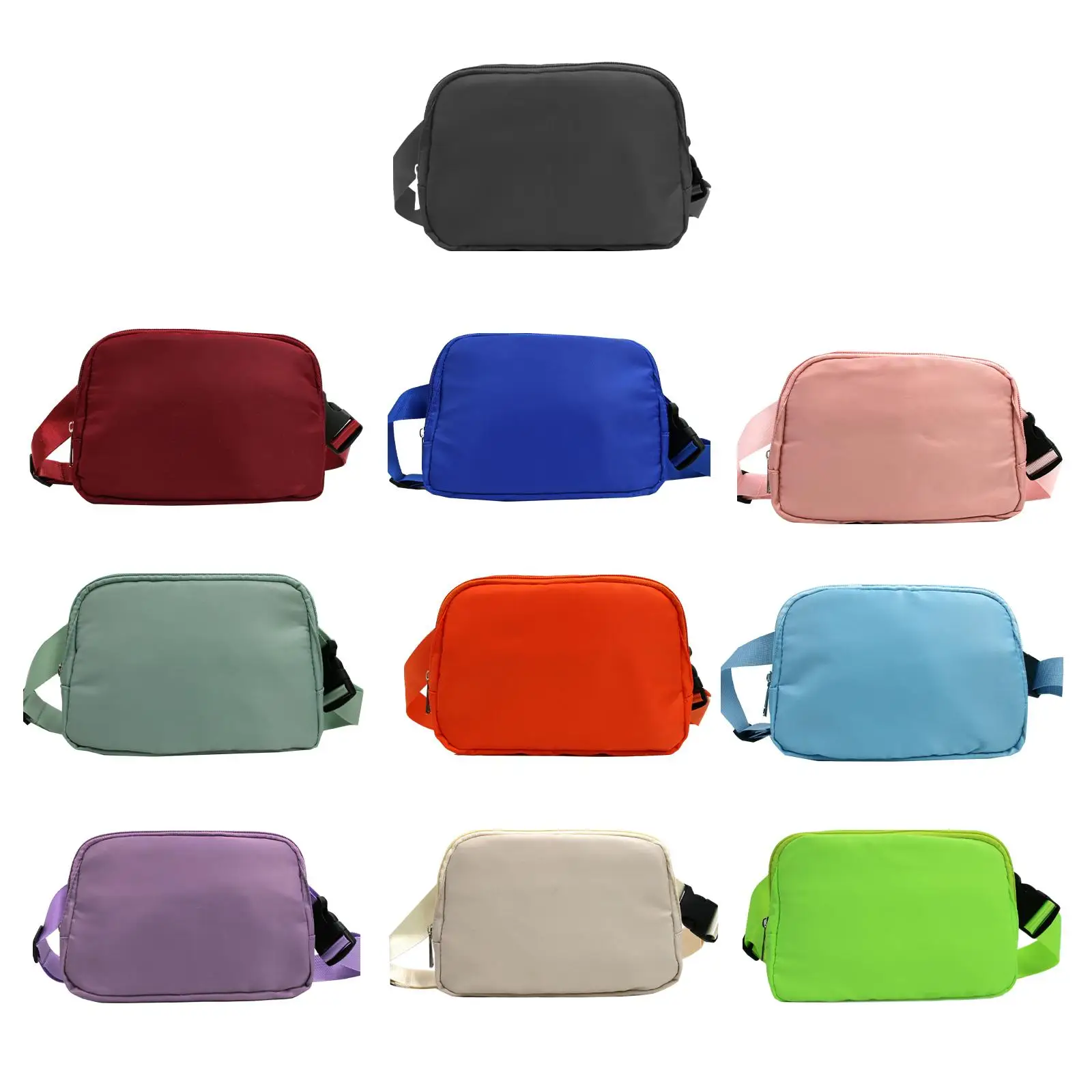 Fanny Pack Tote Waterproof Nylon Belt Bag Chest Bag Utility Belt Waist Bag Casual for Running Walking Leisure Outdoor Riding