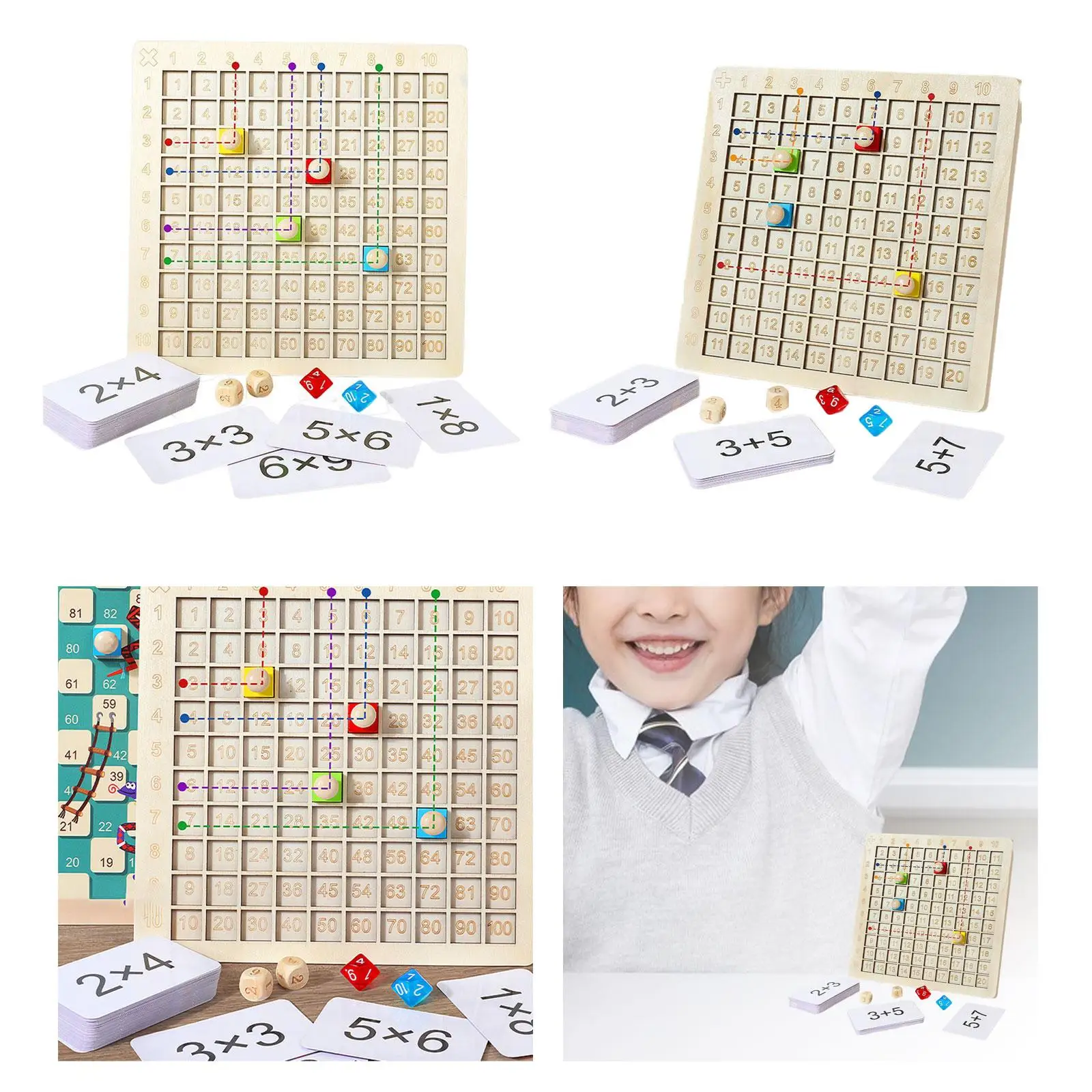 Wood Table Math Board Game Preschool Puzzle Arithmetic Teaching Aids Counting Toy Educational Learning Toys for Children