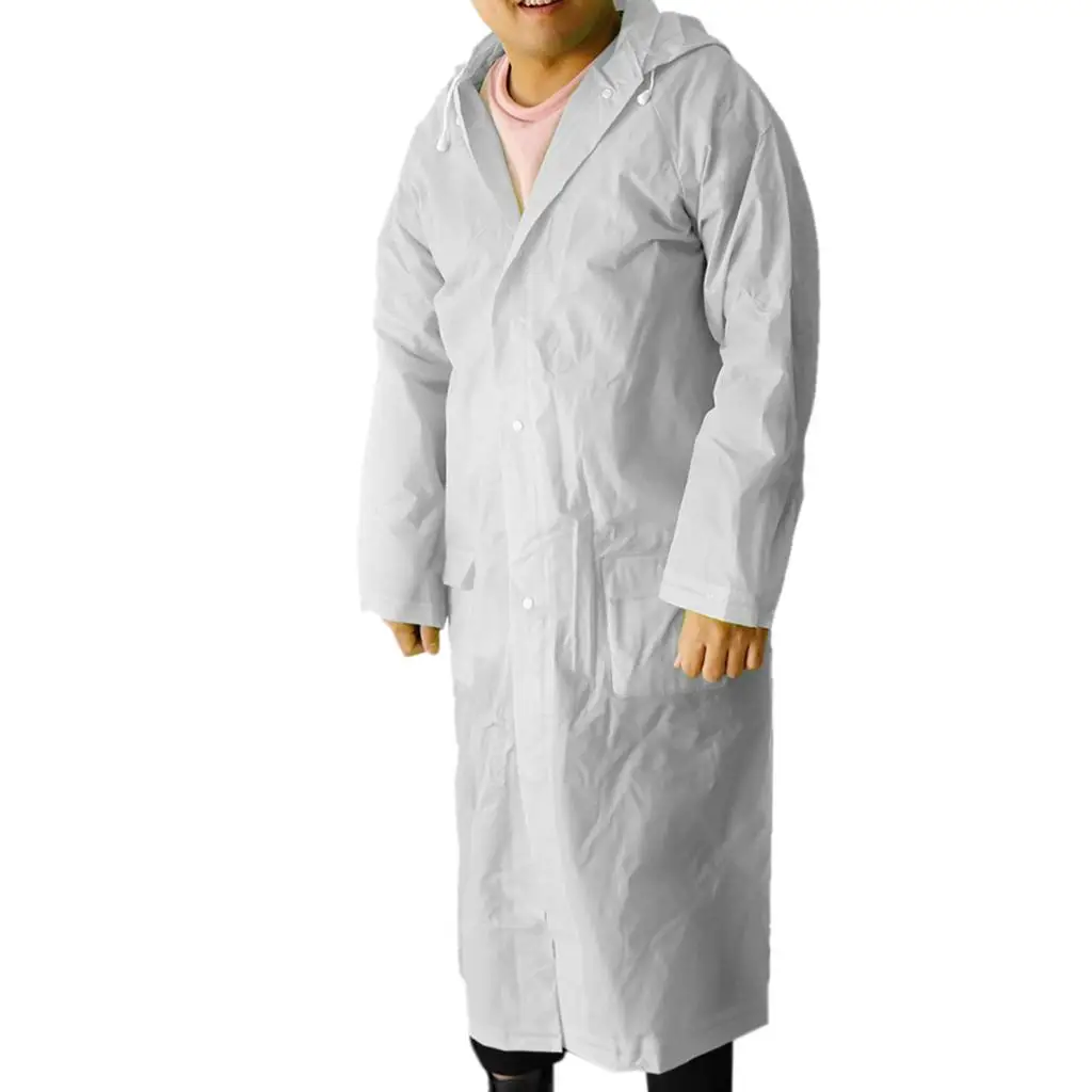 Windproof Rain Suit EVA Comfortable Emergency Rain Ponchos with Pockets Hat, Reusable Raincoats for Men Women Kids Teens