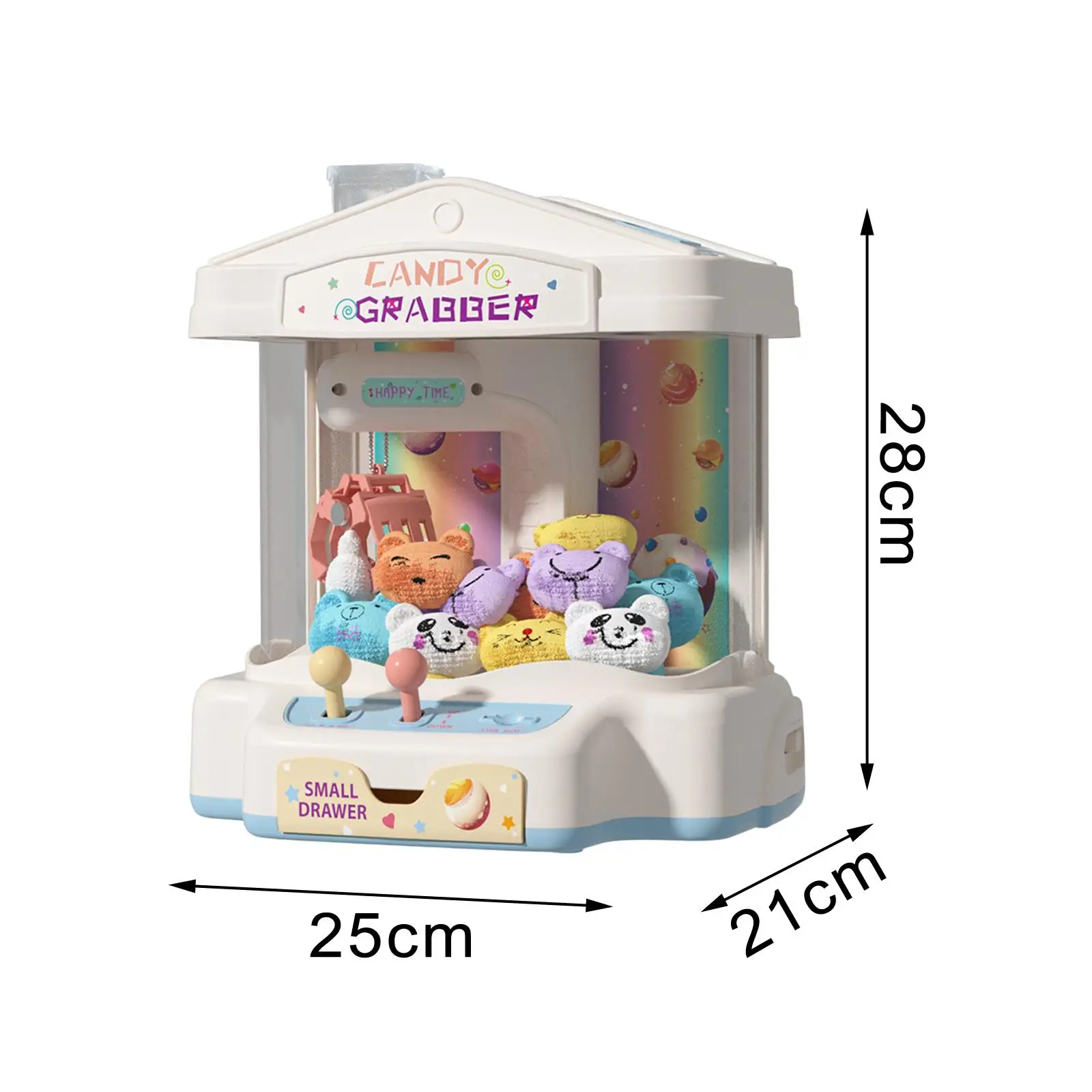 Kids Claw Toy Birthday Gifts with Lights and Sound Doll Machine Manual Dual Mode Miniature Doll Machine for Party Children