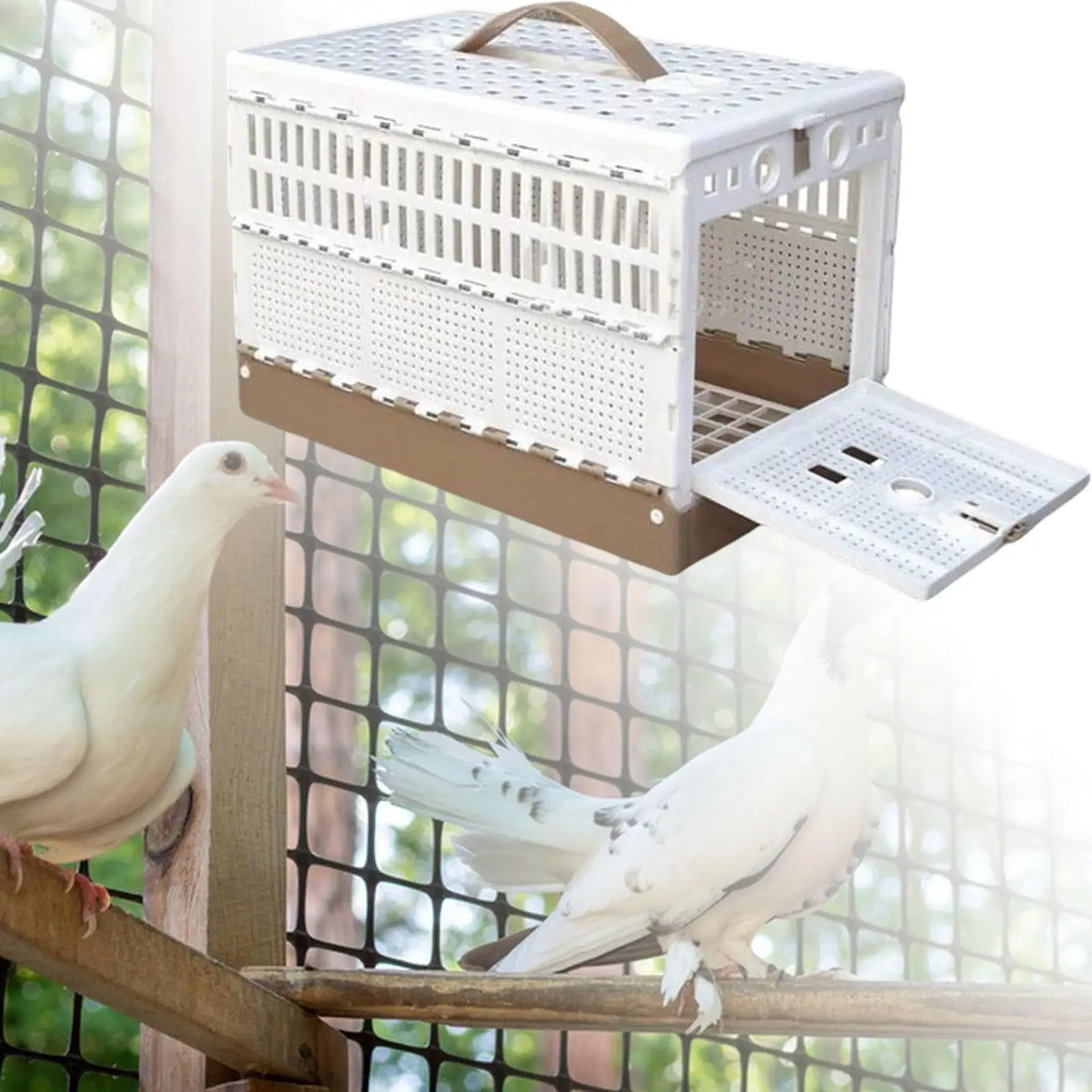 Portable Pigeon Cage Poultry Bird Cage Parakeet Cage Fodable Pet House Plastic Pigeon Training Cage for Flying Racing Training