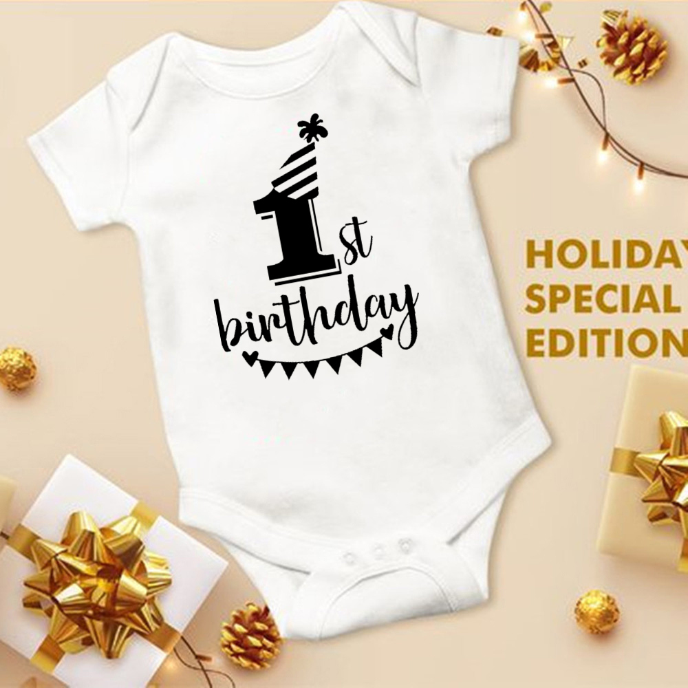 Mein 1. Geburtstag Neugeborenen Stram pler Sommer Säugling Körper Kleinkind kurze Prinz Ärmel Overall Baby Jungen Geburtstags feier Outfit Kleidung – Detail 22