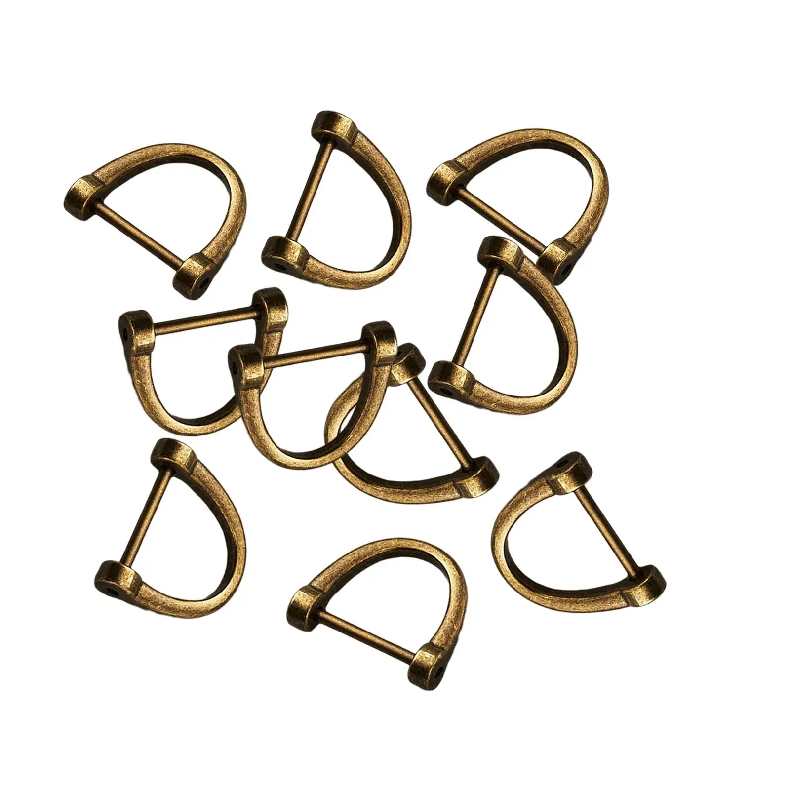 10 Pieces D Rings Key Rings Fasteners Handmade Buckles for DIY