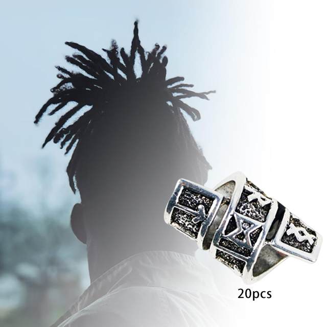 20 Pieces Beard Beads Hair Beads Runes Alloy Spiral Dreadlocks Beads for Braiding Hair Decoration Accessories Jewelry
