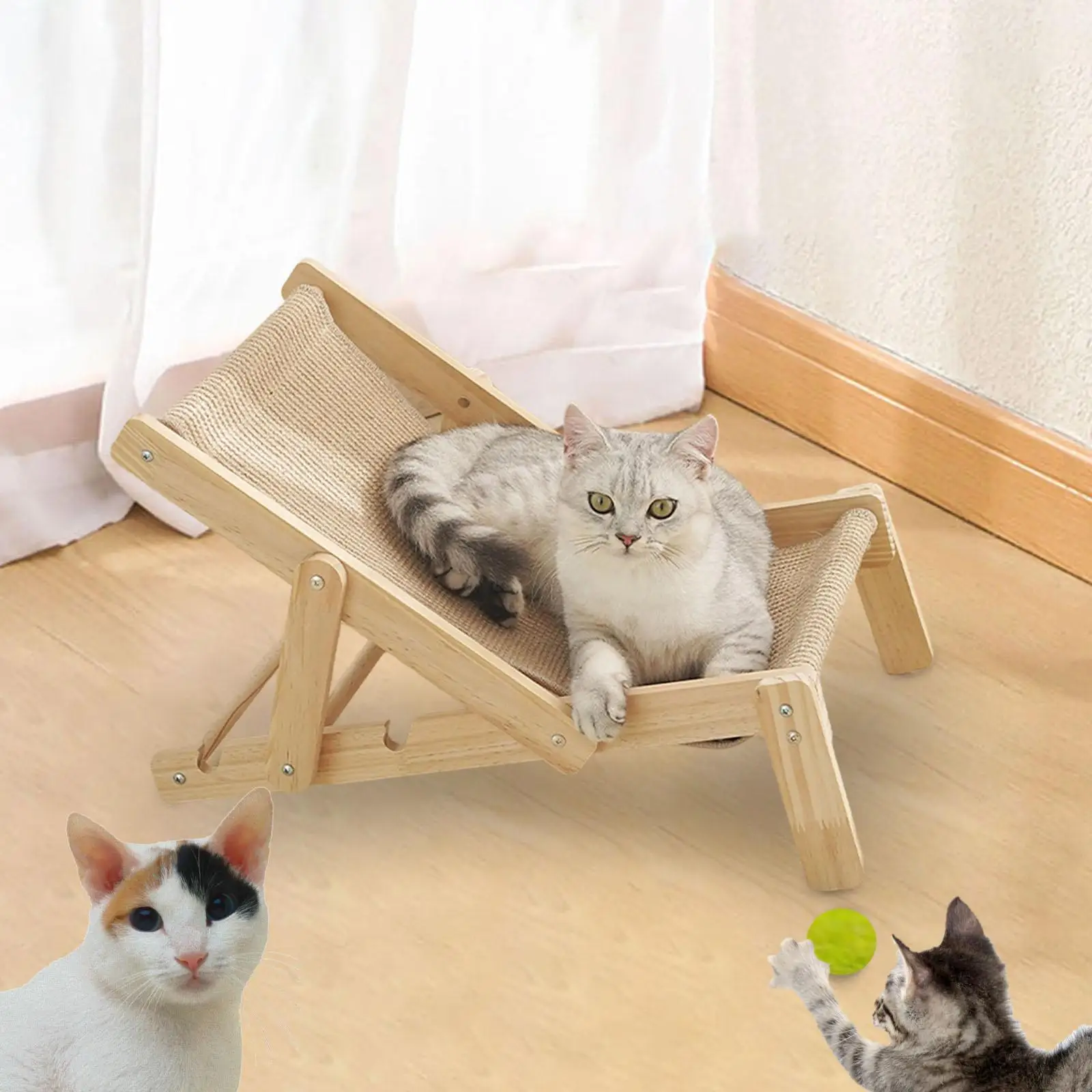 Cat Rocking Hammock Bed Nest Cat Rocking Chair for Puppy Kitten Indoor Cats