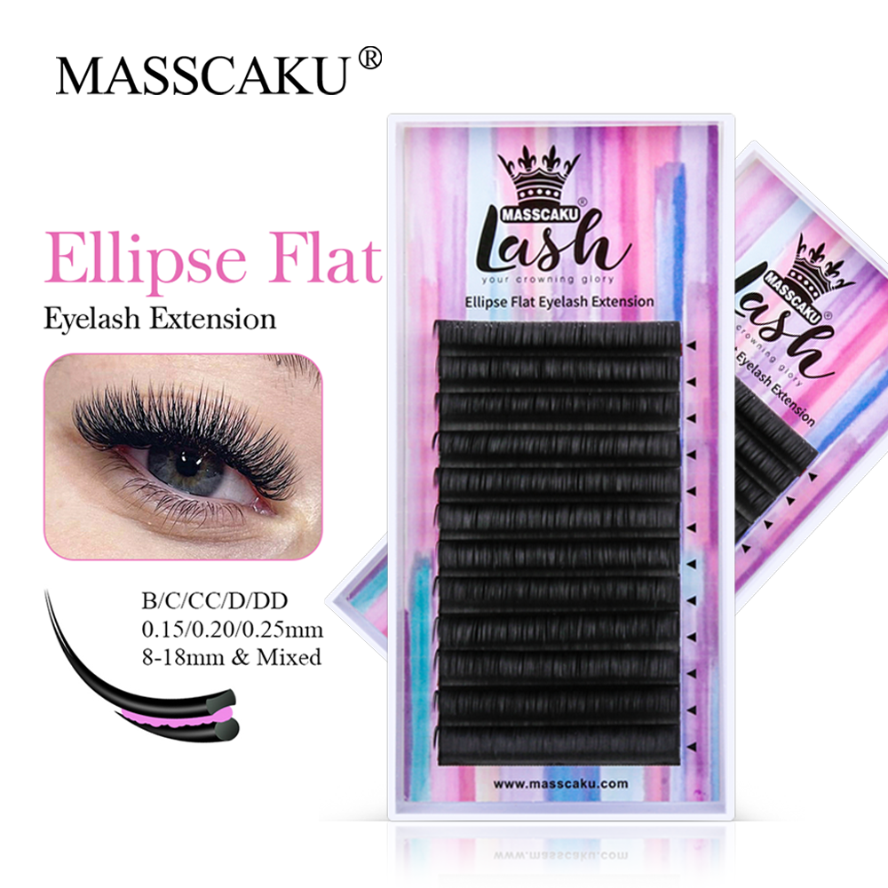 Best of Wholesale Premium 0.15 / 0.20 Thickness All Size Flat Eyelash Extensions C Curl D Curl Oem Private Label Ellipse Flat Lashes Reviews & Tips