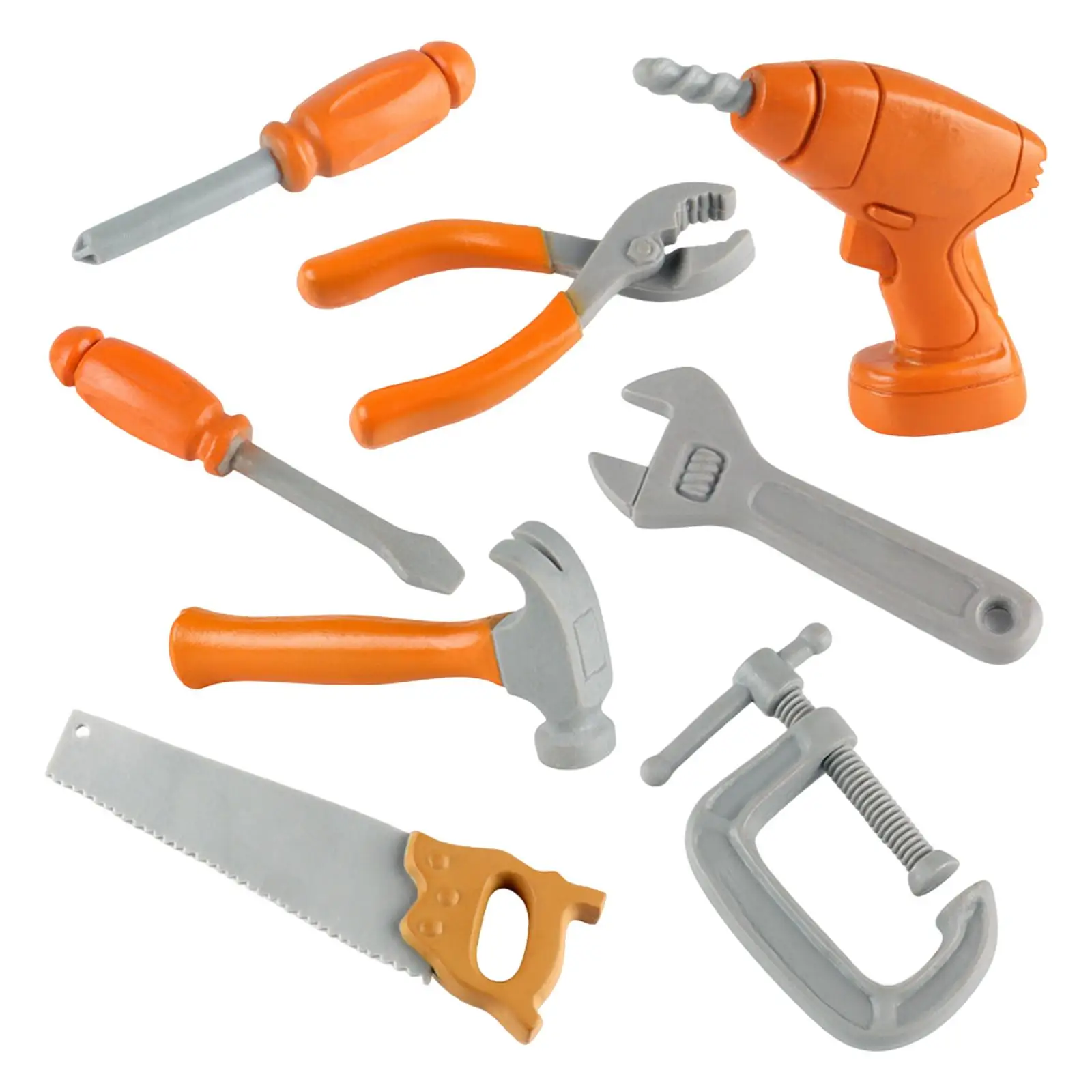 8Pcs Workshop Toy Tools Set, Construction Hand Tool, Kids Play Tool Set Pretend Play Accessory
