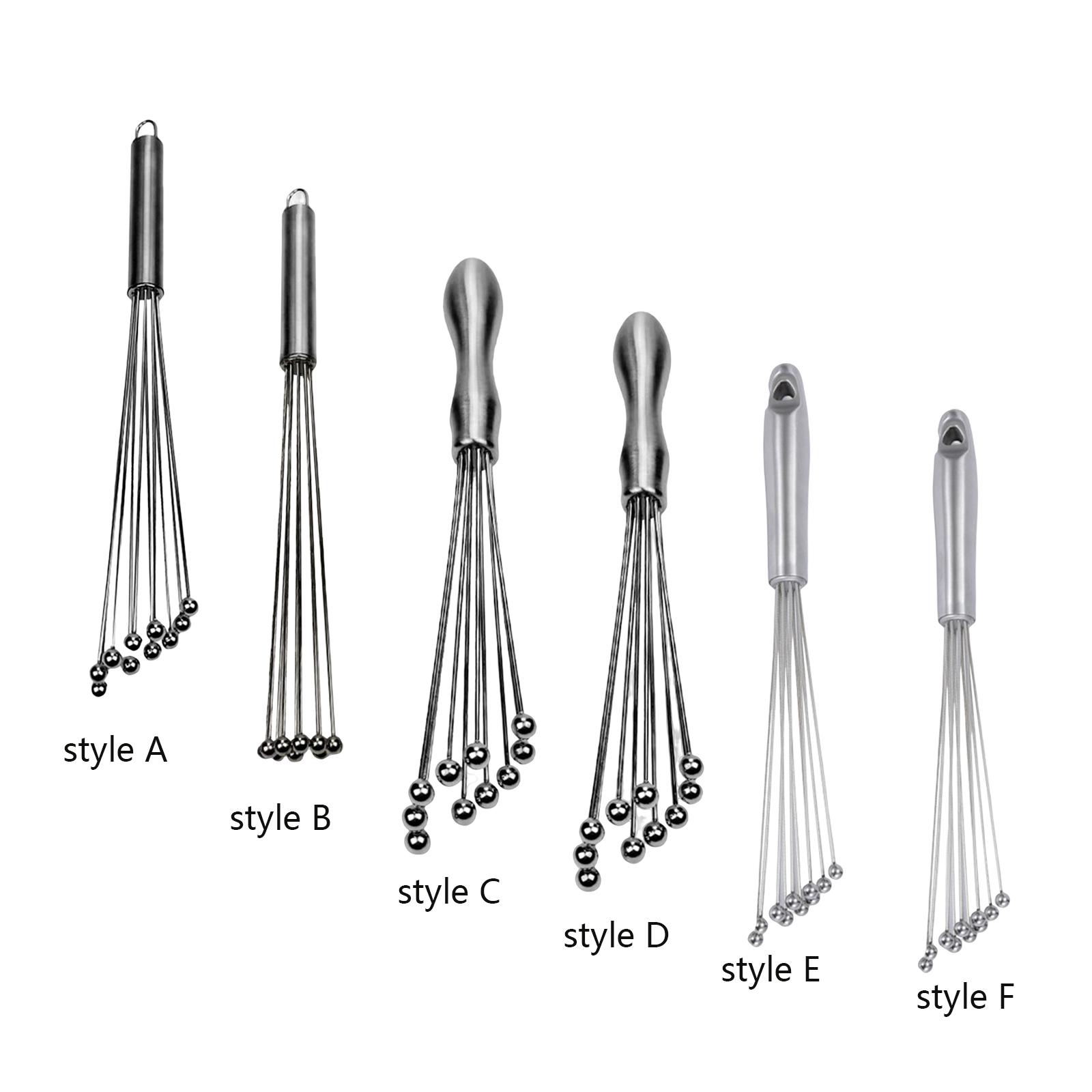 Stainless Steel Mini Ball Whisk Cooking Blender Egg Whisk Hand Stirrer Multifunctional Portable Egg Beater Manual Mixer Whisk