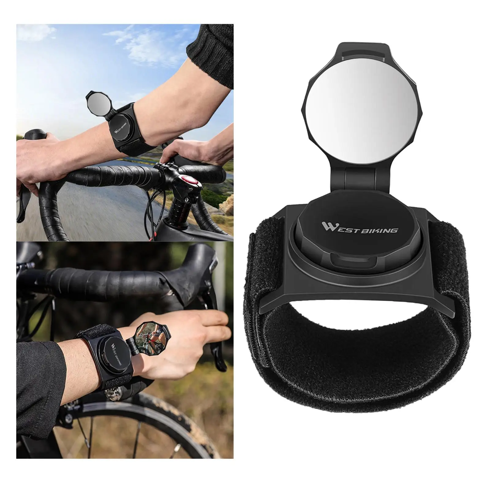 Bicycle Mirror Bike Wrist Band Back Mirror Rear Reflector Cycling Wrist Rearview