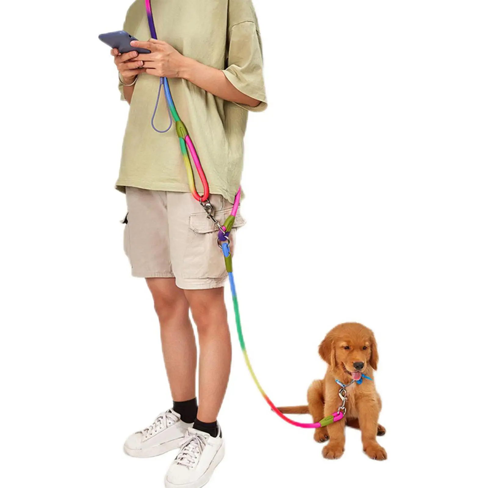 Sturdy Dog Leash Rope Hands Free Polyester Double Ended  Strong Slip Rope for Running Training Pet Dogs  Large Medium Small Dog