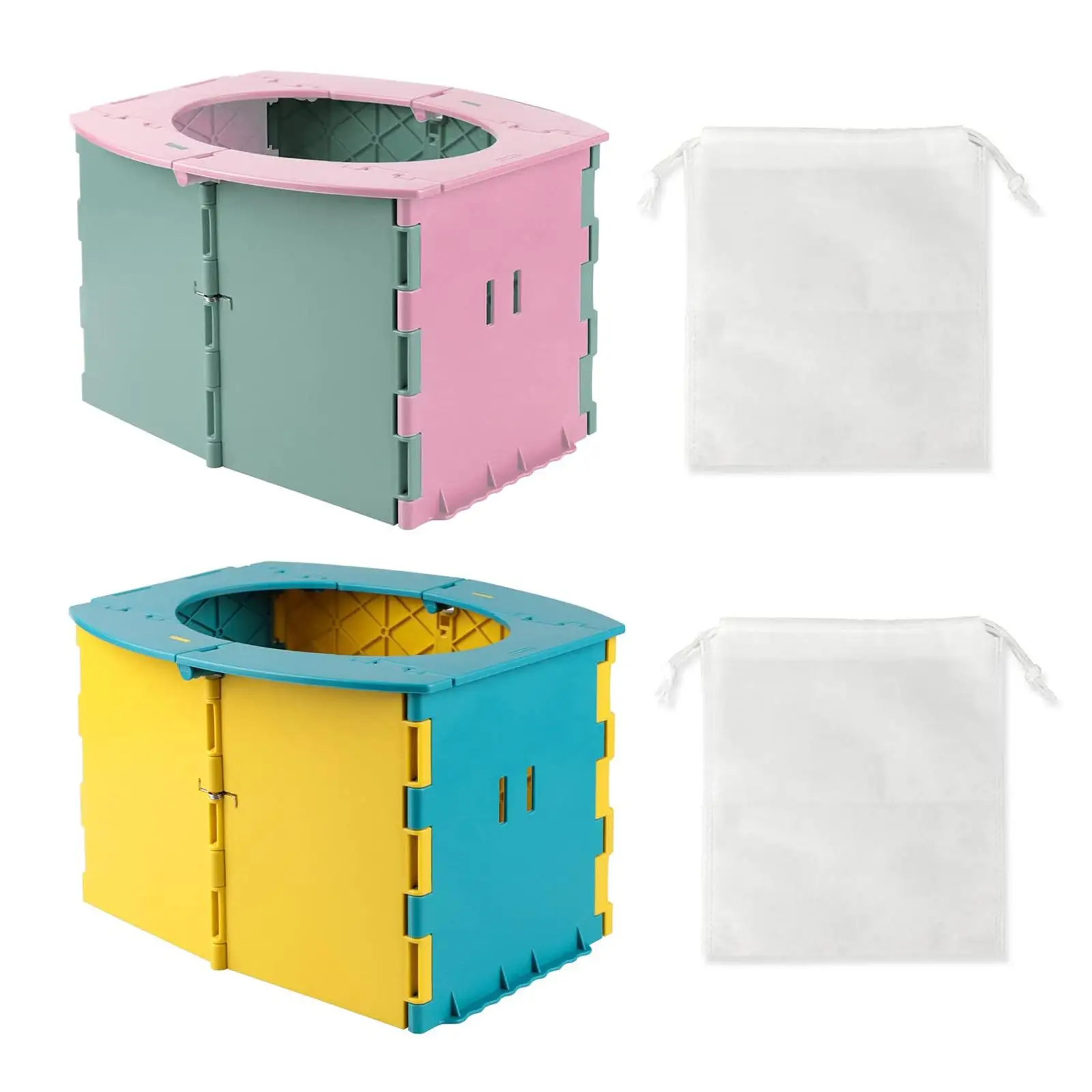Lightweight Travel Toilet Potty Chair with Replacement Bags Bucket Toilet Car Toilet for Boat Car Camping Tent Emergency