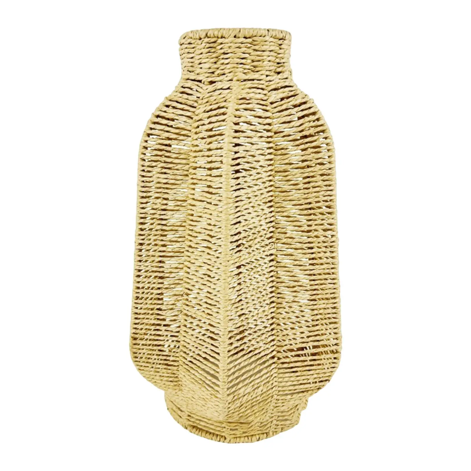Handwoven Rattan Lamp Shade Bulb Guard Chandelier Shade Paper Rope Lampshade Light Fixture Shade for Teahouse Kitchen Cafe