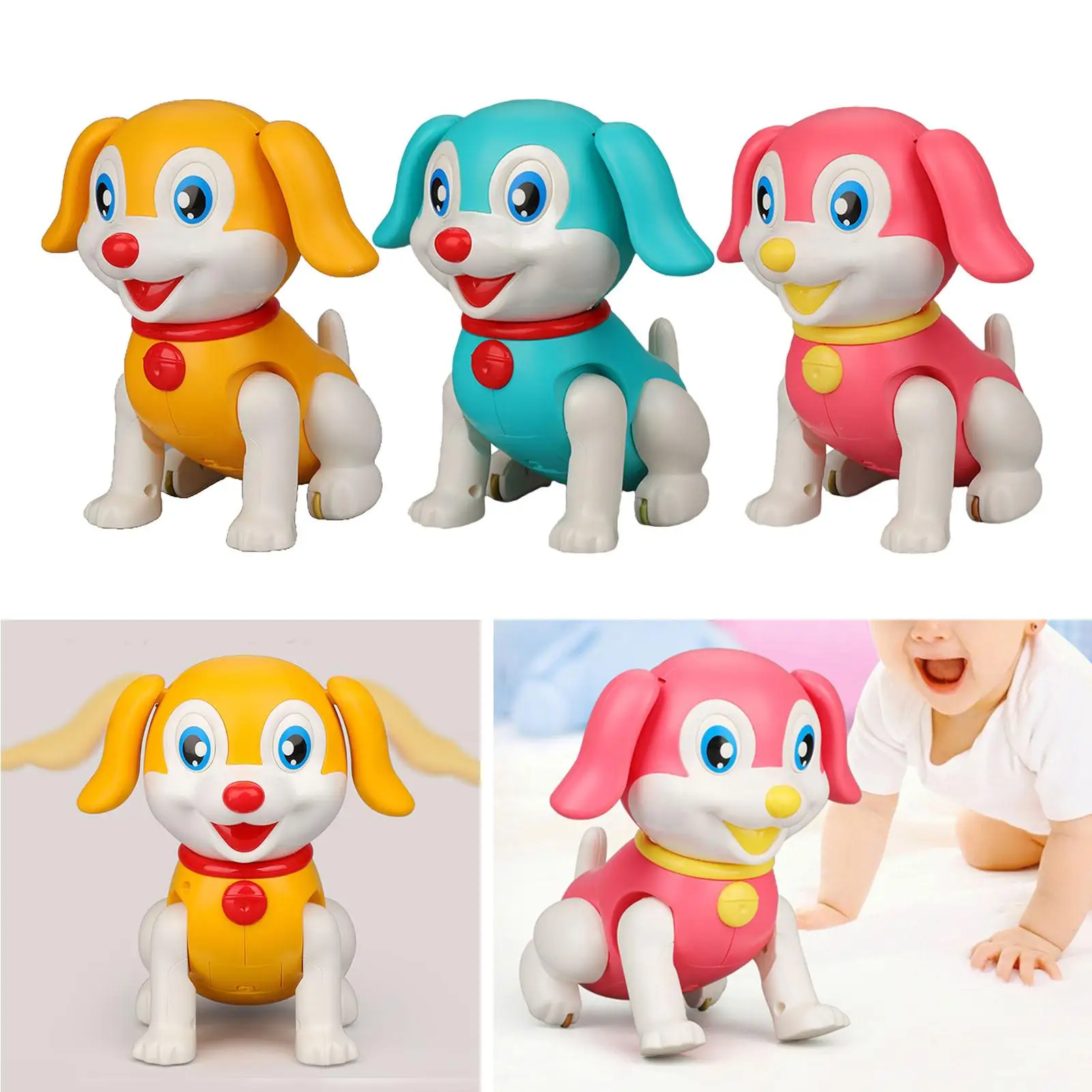Novelty Electric Walking Dog with LED & Sound Jumping Ear, Walking, Sound for Kids Toddler Toy Educational Toy Party Favors