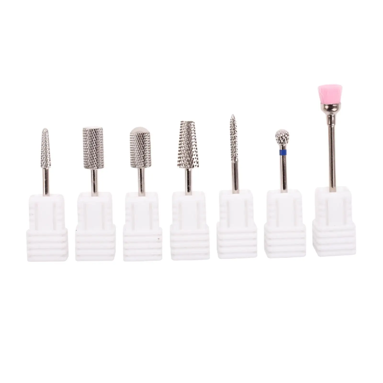 7 Pieces Manicure Bits Electric Manicure Head Replacement Device Cuticle Remove Dust Brush Home Salon Use Nail Polish Bits