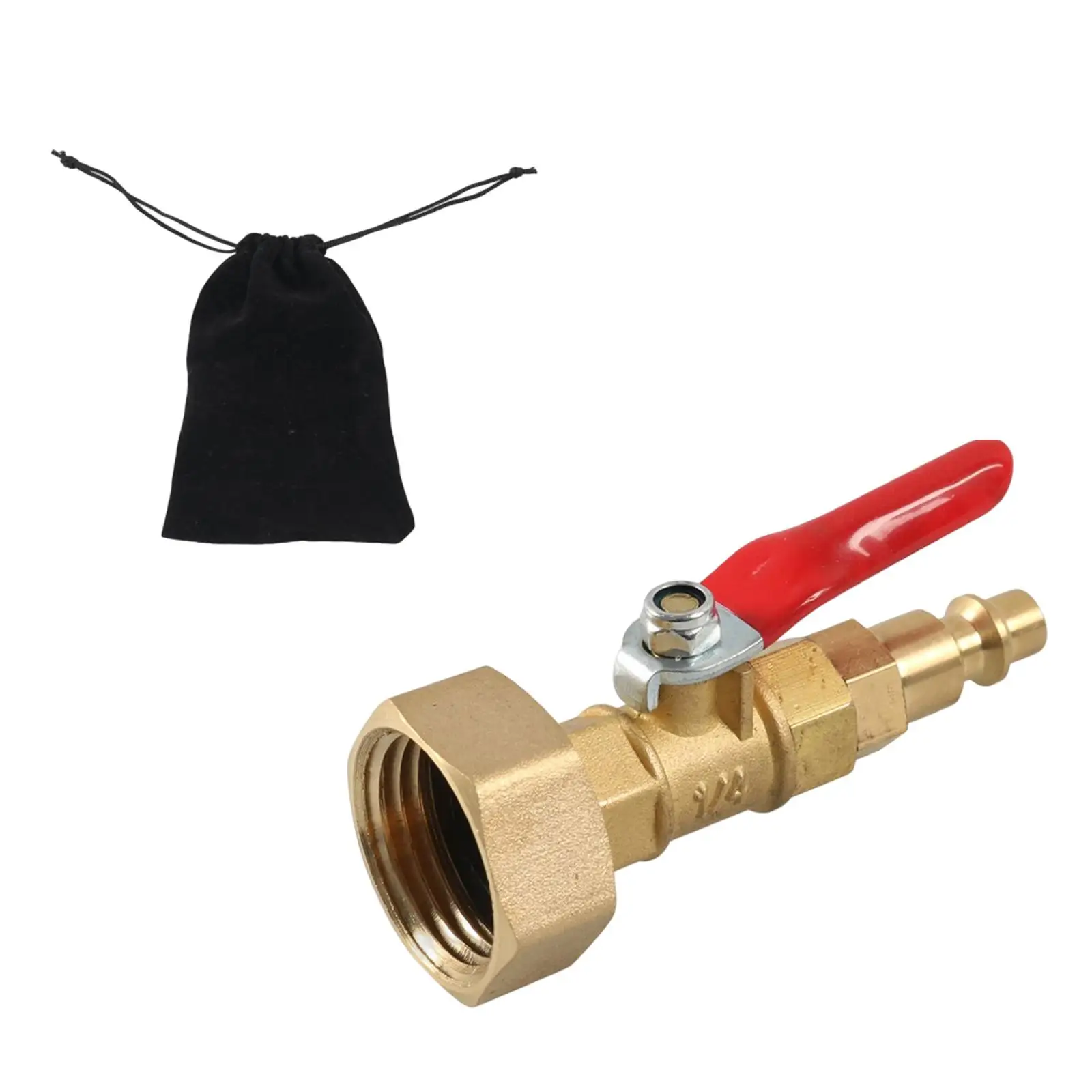 Brass Winterize Adapter with Ball Valve Fit for RV Boat Travel Trailer