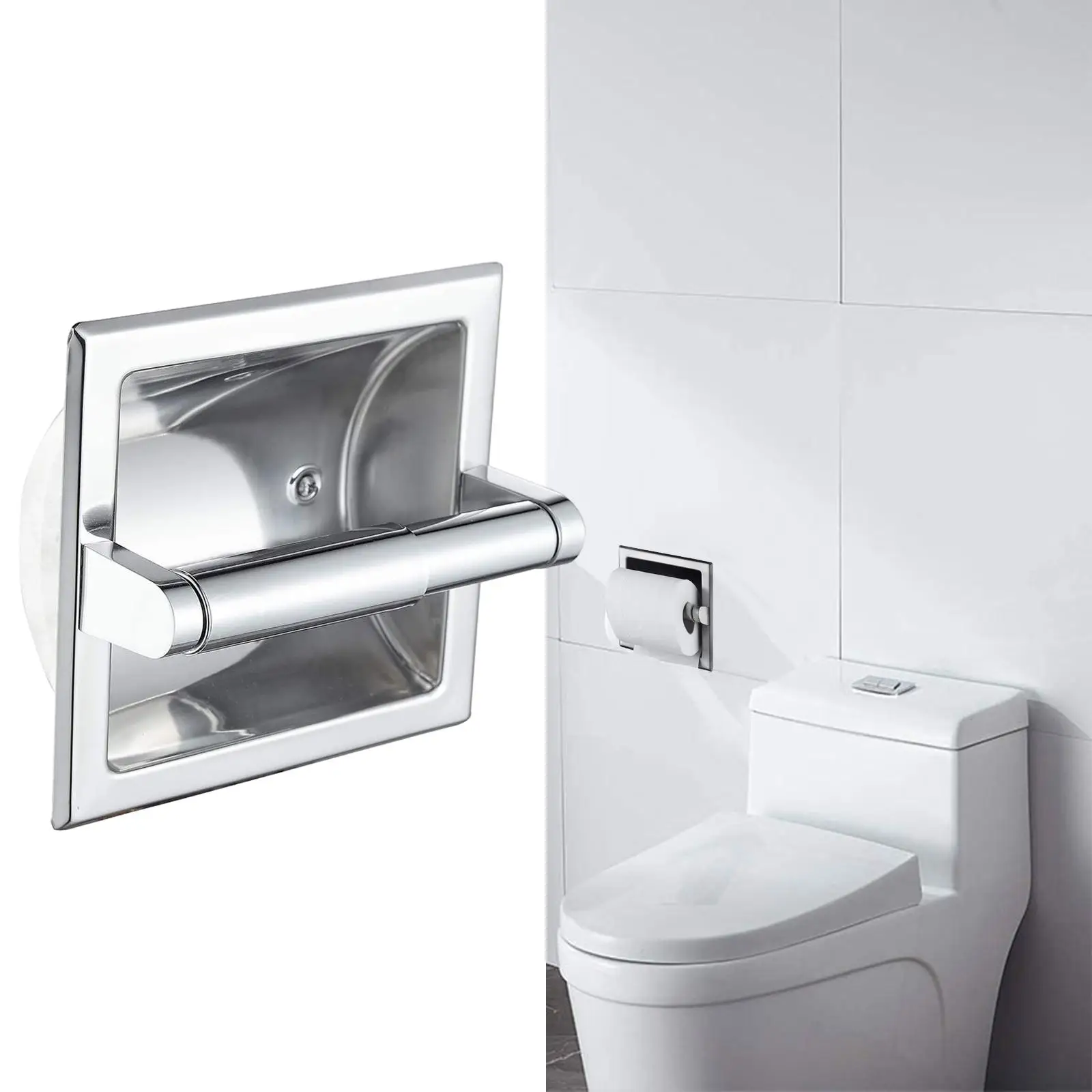 Stainless Steel Toilet Paper Holder Toilet Paper Stand -Wipe Paper Storage