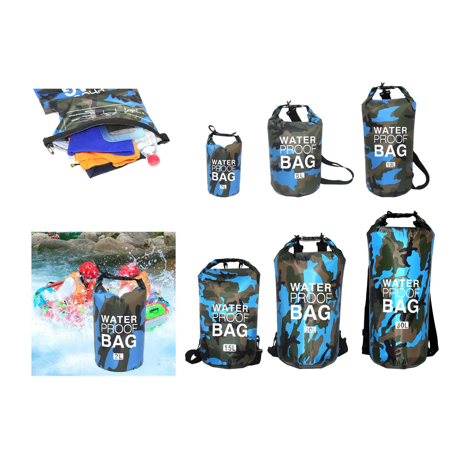 Waterproof Bag with Shoulder Strap Rucksack for Camping Fishing Sailing