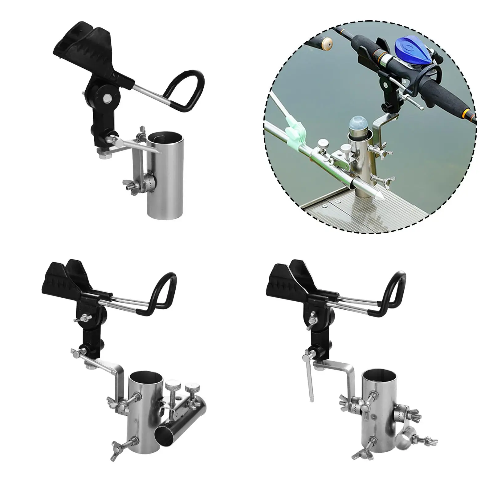 Universal Sea Fishing Pole Bracket Metal Equipment Adjustable for Outdoor