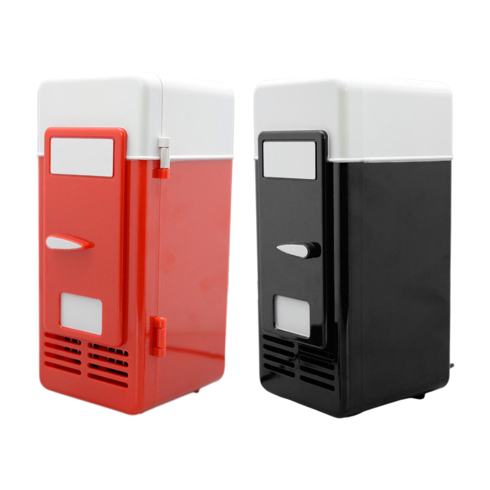 USB Mini Car Refrigerator Compact Fridge Bar Cooler Portable Warmer Heater Accessories for 1 Can Dorm Desktop Beverage Can Home
