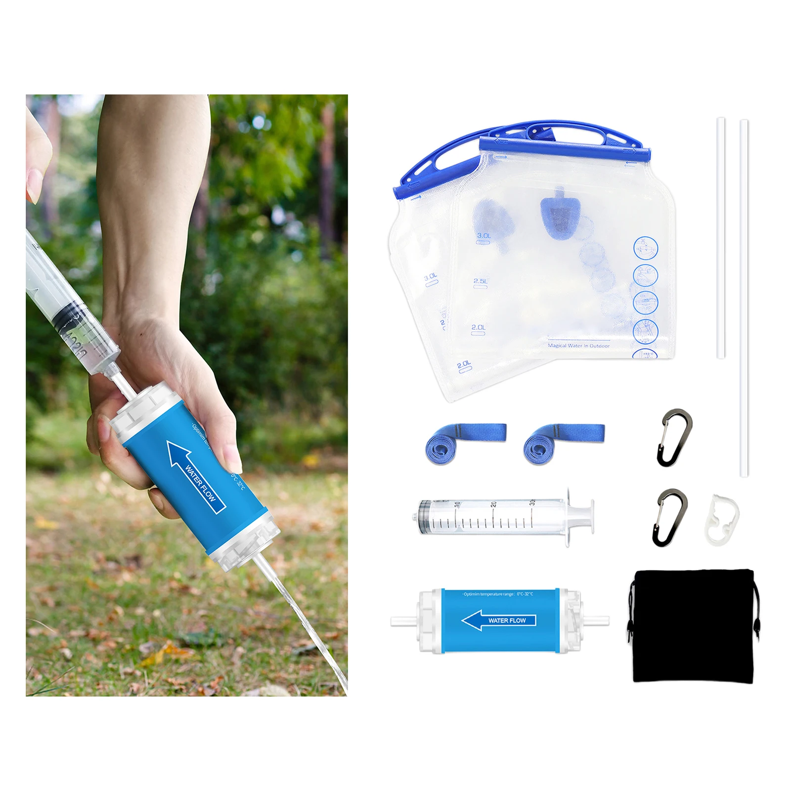Portable Water Filter Gravity  Filtration Survival Emergency Camping