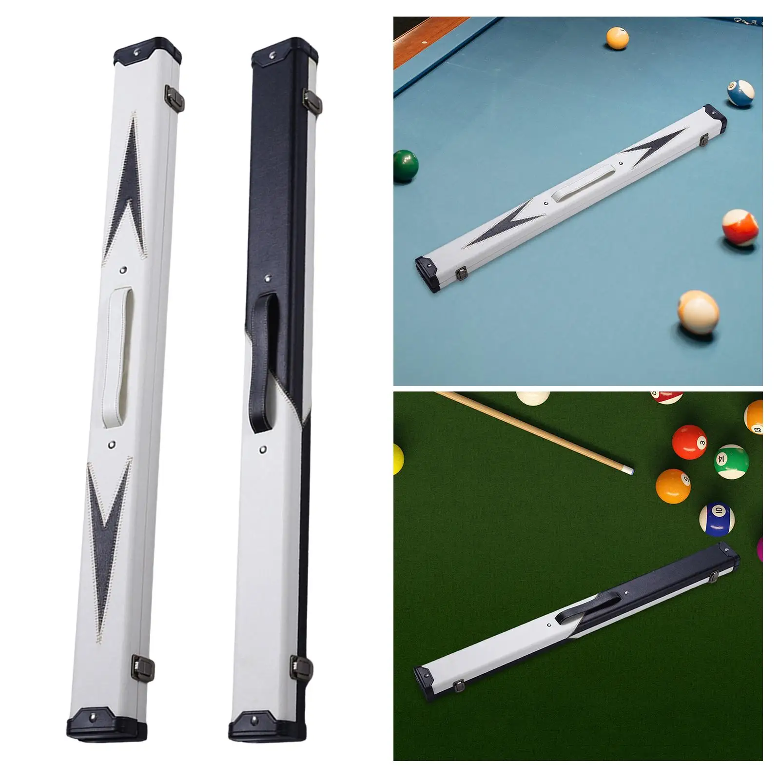 Billiards Pool Hard Case Carrying Organizing Holds Shaft for 1/2 Snooker